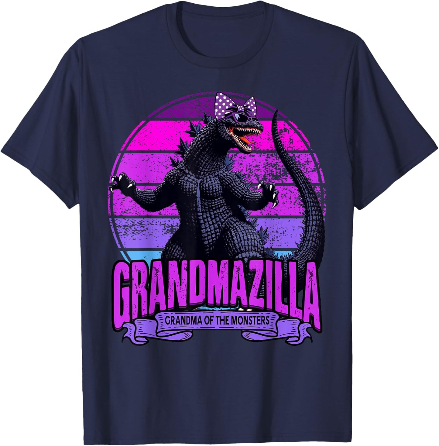 Grandmazilla Grandma Of The Monsters Funny Gifts Mother's T-Shirt - T-Shirt | Navy