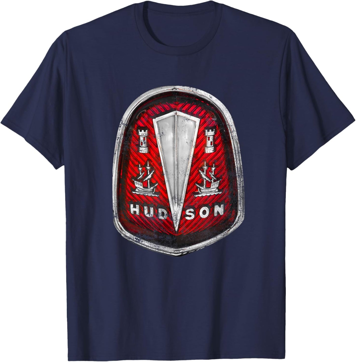 Vintage Car Retro Logo - Hudson Motor Car Co. (1910-1954) T-Shirt - T-Shirt | Navy