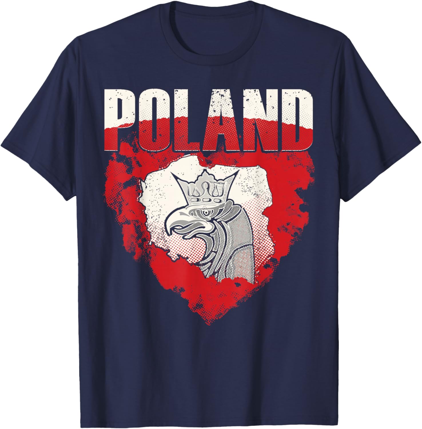 Polish Eagle Shirt Poland Flag Map Polska T-Shirt - T-Shirt | Navy