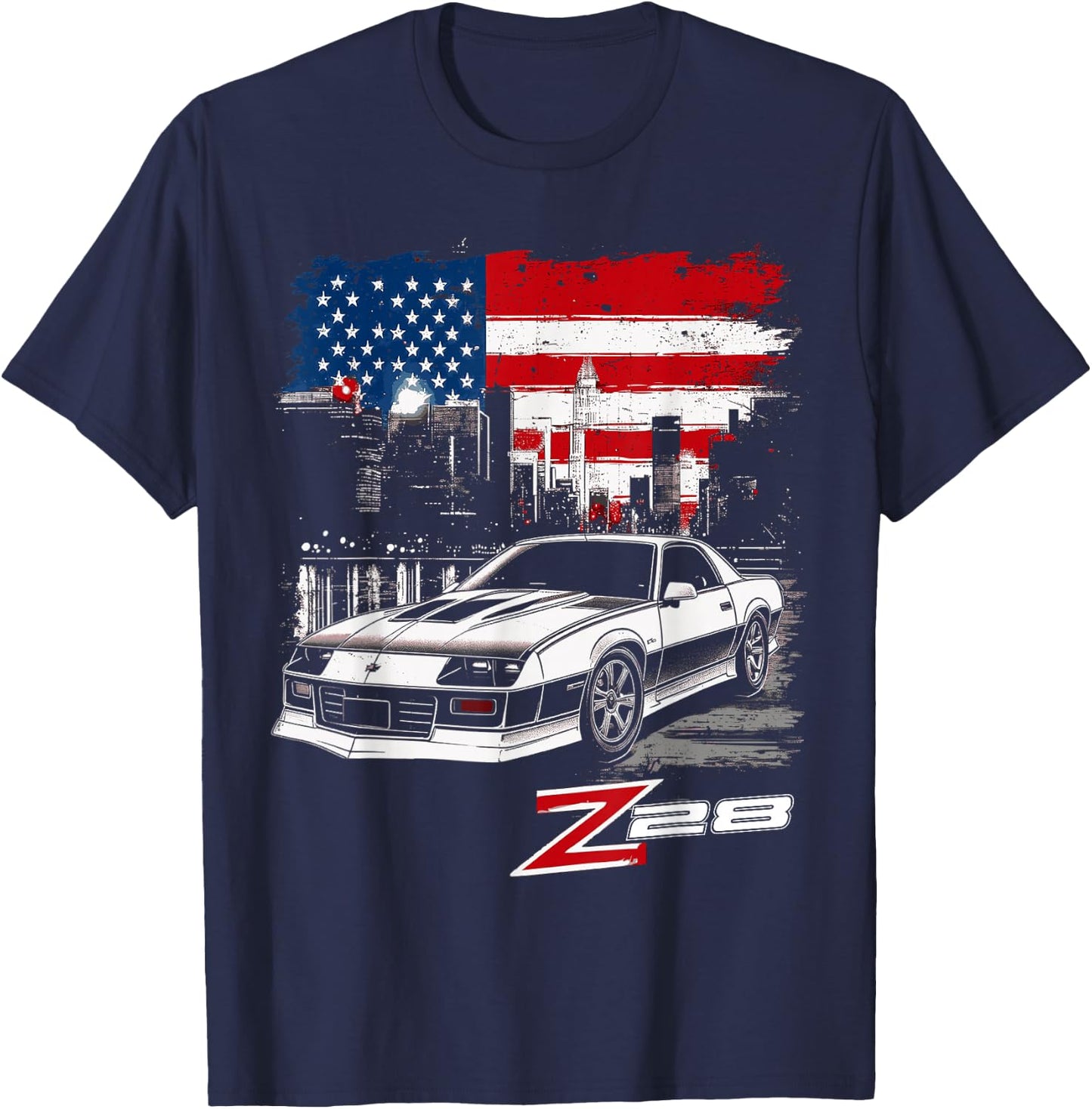 1980's IROC, IROC-Z Muscle Car American Muscle Retro Z28 T-Shirt - T-Shirt | Navy