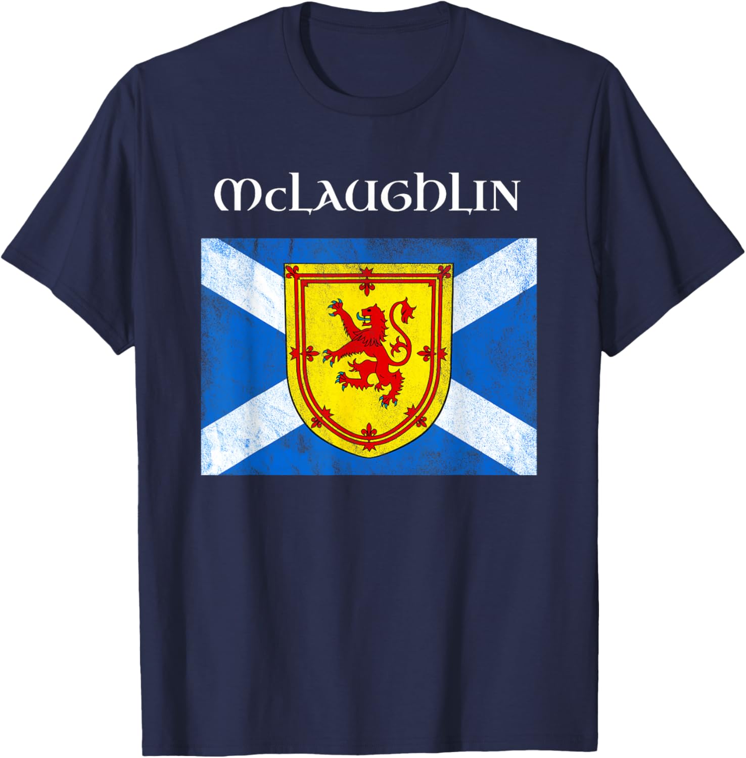 McLaughlin Scottish Clan Family Name Scotland Flag T-Shirt - T-Shirt | Navy