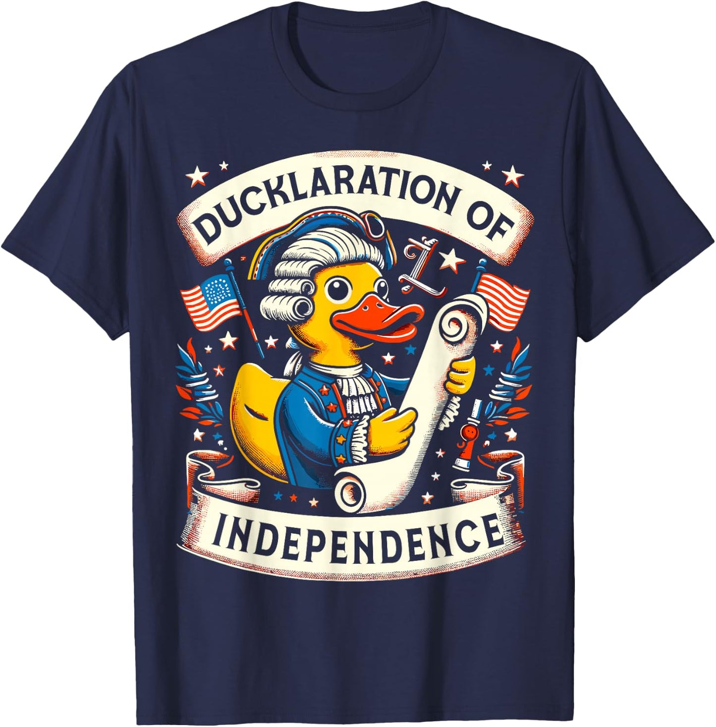 Ducklaration of Independence 4th of July Funny July Fourth Kids Men T-Shirt - T-Shirt | Navy
