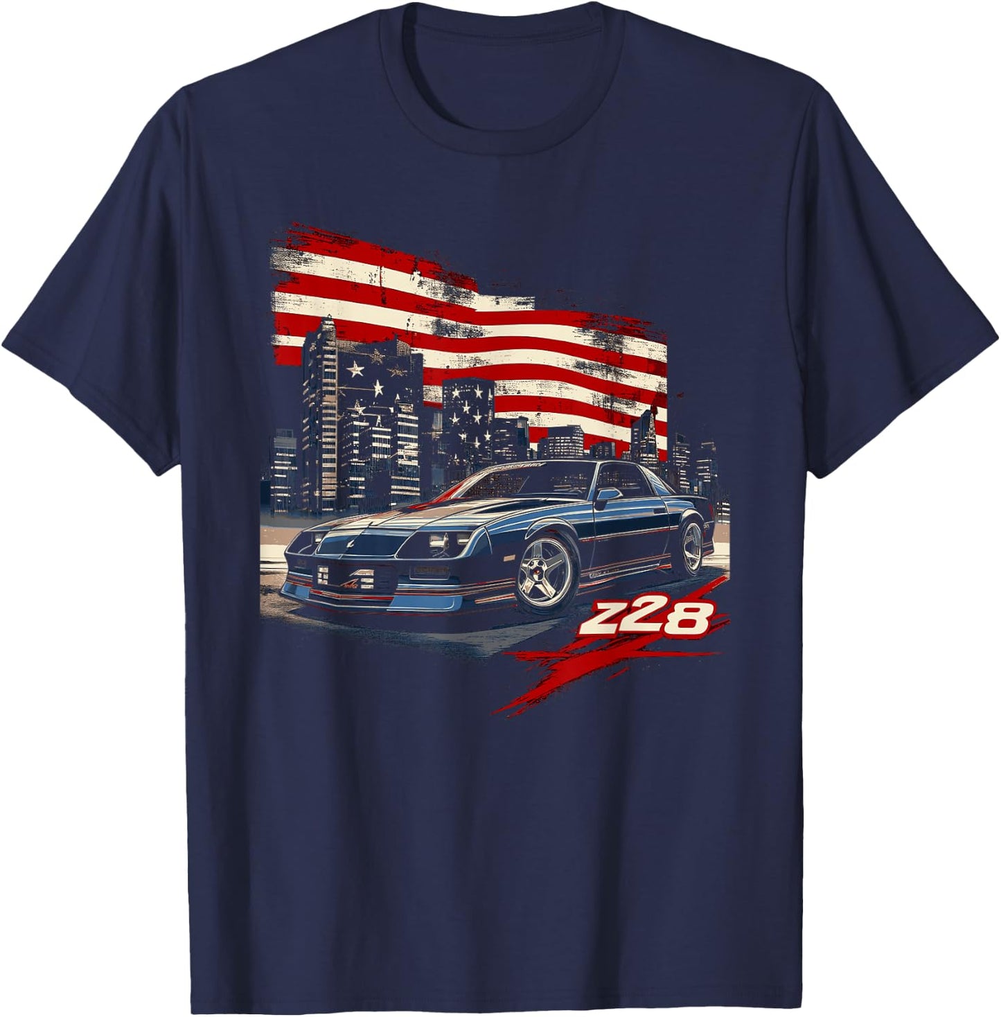 1980's IROC, IROC-Z Muscle Car American Muscle Retro Z28 T-Shirt - T-Shirt | Navy