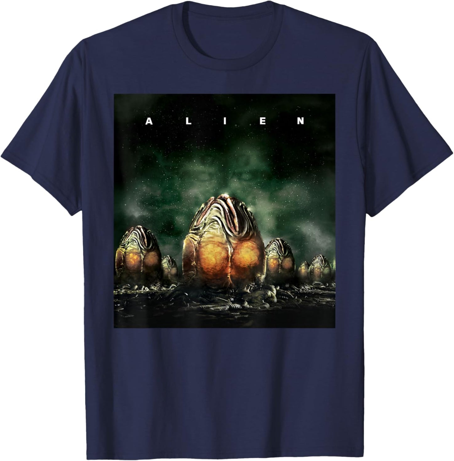 Alien Xenomorph Eggs Movie Poster T-Shirt - T-Shirt | Navy