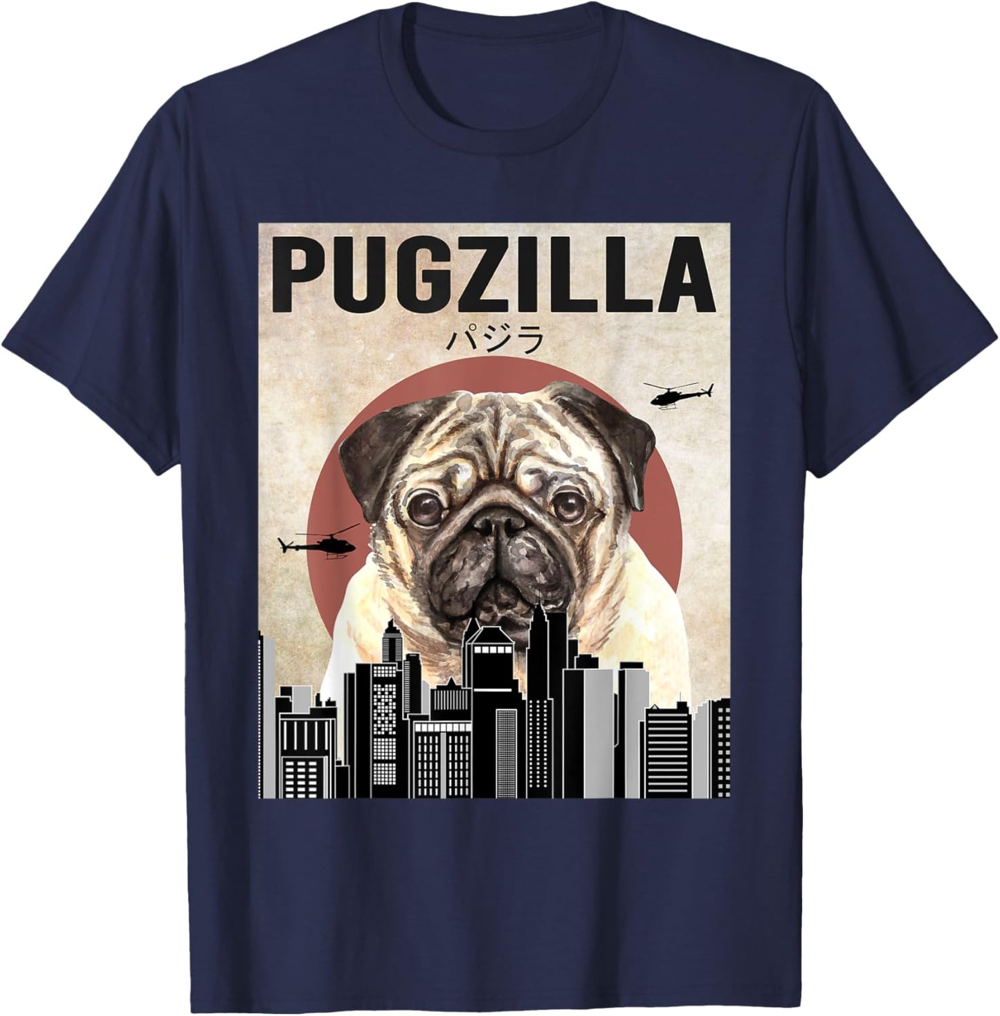 Pugzilla Funny Pug Dog Lover Women Kids T-Shirt - T-Shirt | Navy