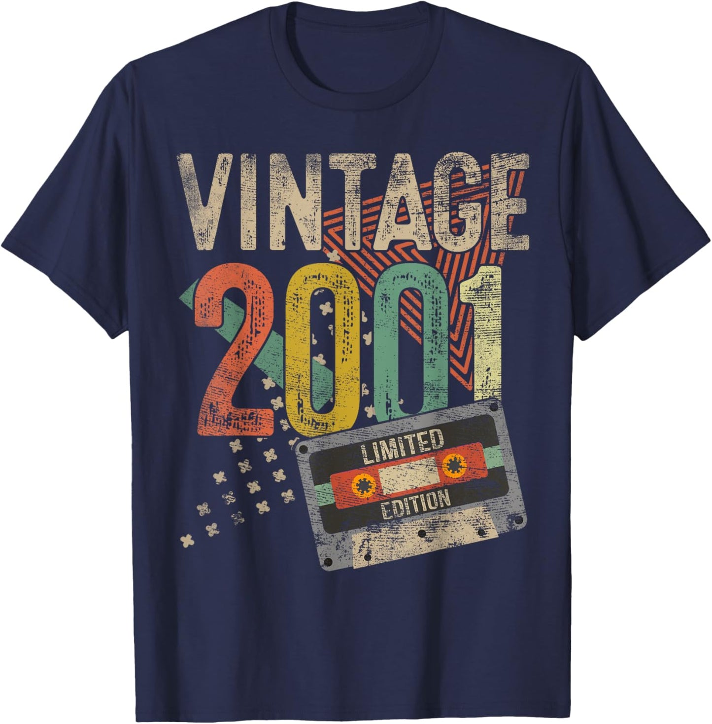 Vintage 2001 24th Birthday Gifts Women 24 Year Old T-Shirt - T-Shirt | Navy