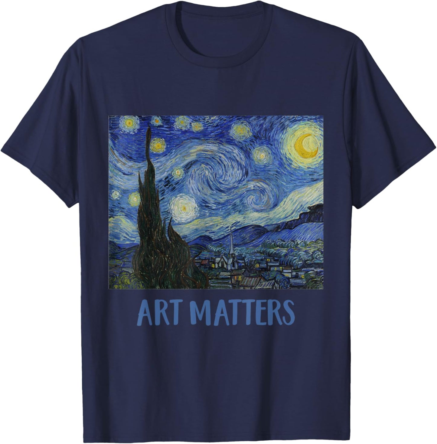 Starry Night by Vincent van Gogh Art Matters T-Shirt - T-Shirt | Navy