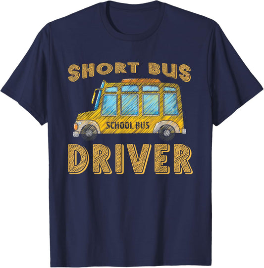 Short School Bus Driver Passenger Student Public Transport T-Shirt - T-Shirt | Navy