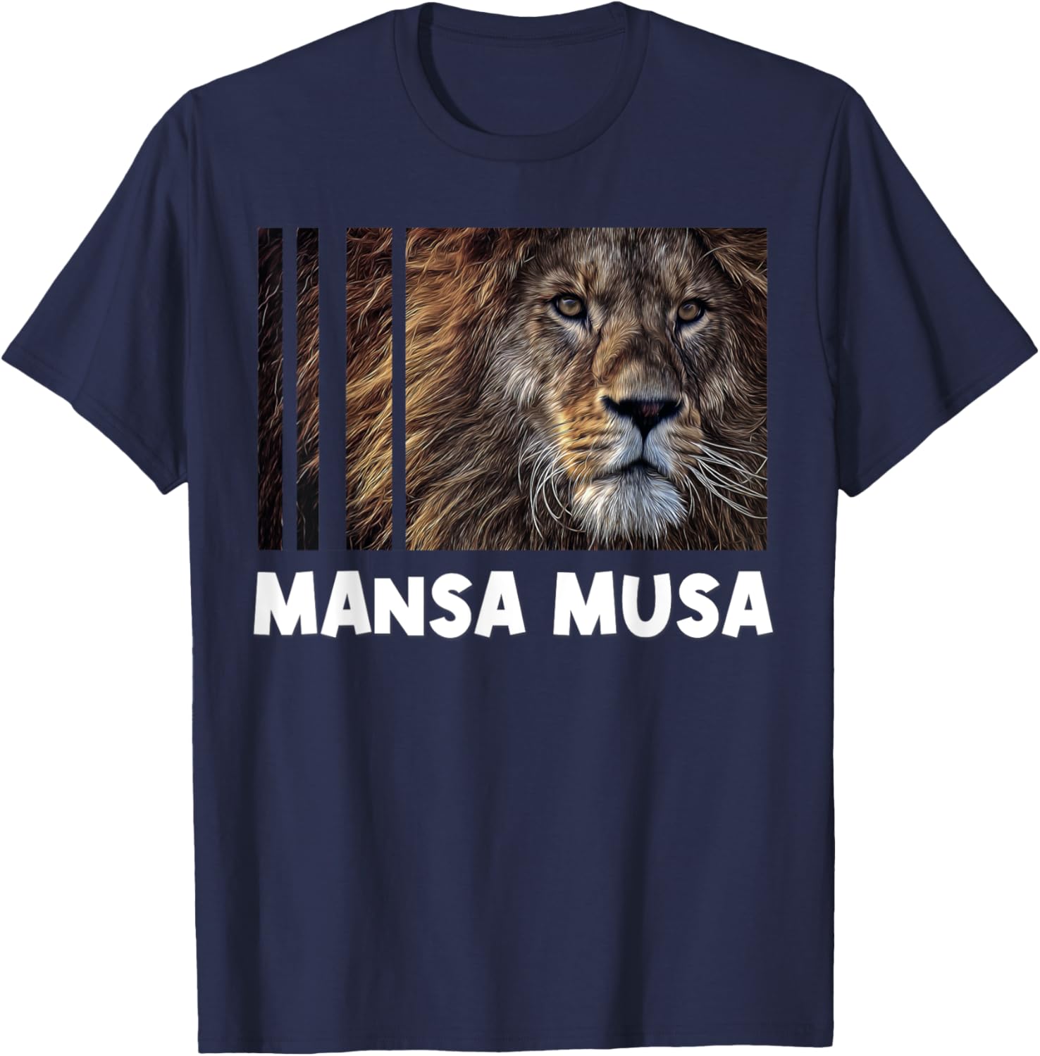 Mansa Musa Lion T-Shirt - T-Shirt | Navy