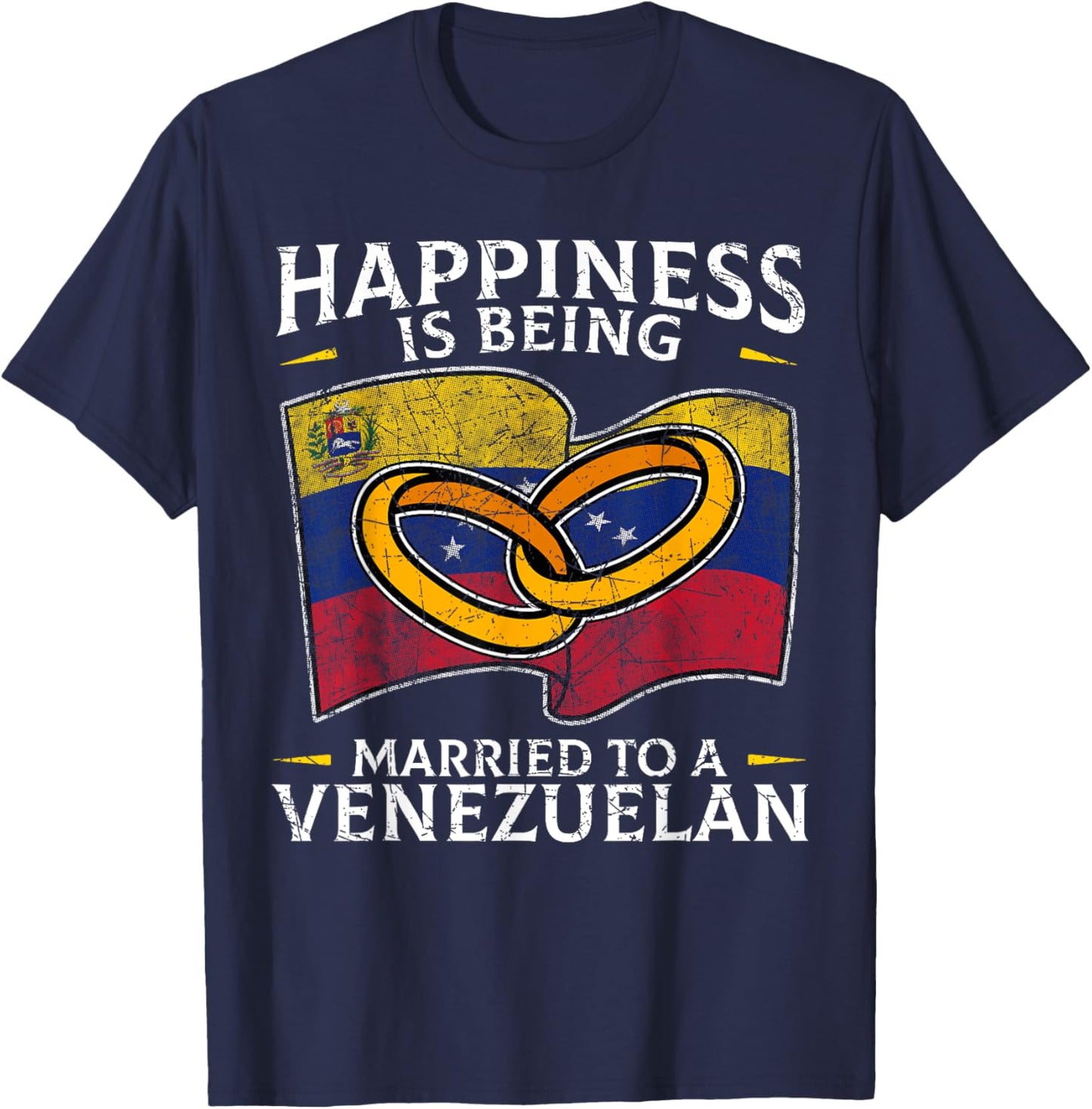 Venezuelan Wedding Venezuela Heritage Roots Flag Married T-Shirt - T-Shirt | Navy
