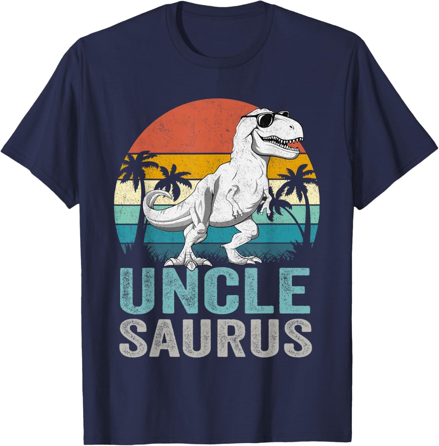 Unclesaurus T Rex Dinosaur Uncle Saurus Family Matching T-Shirt - T-Shirt | Navy