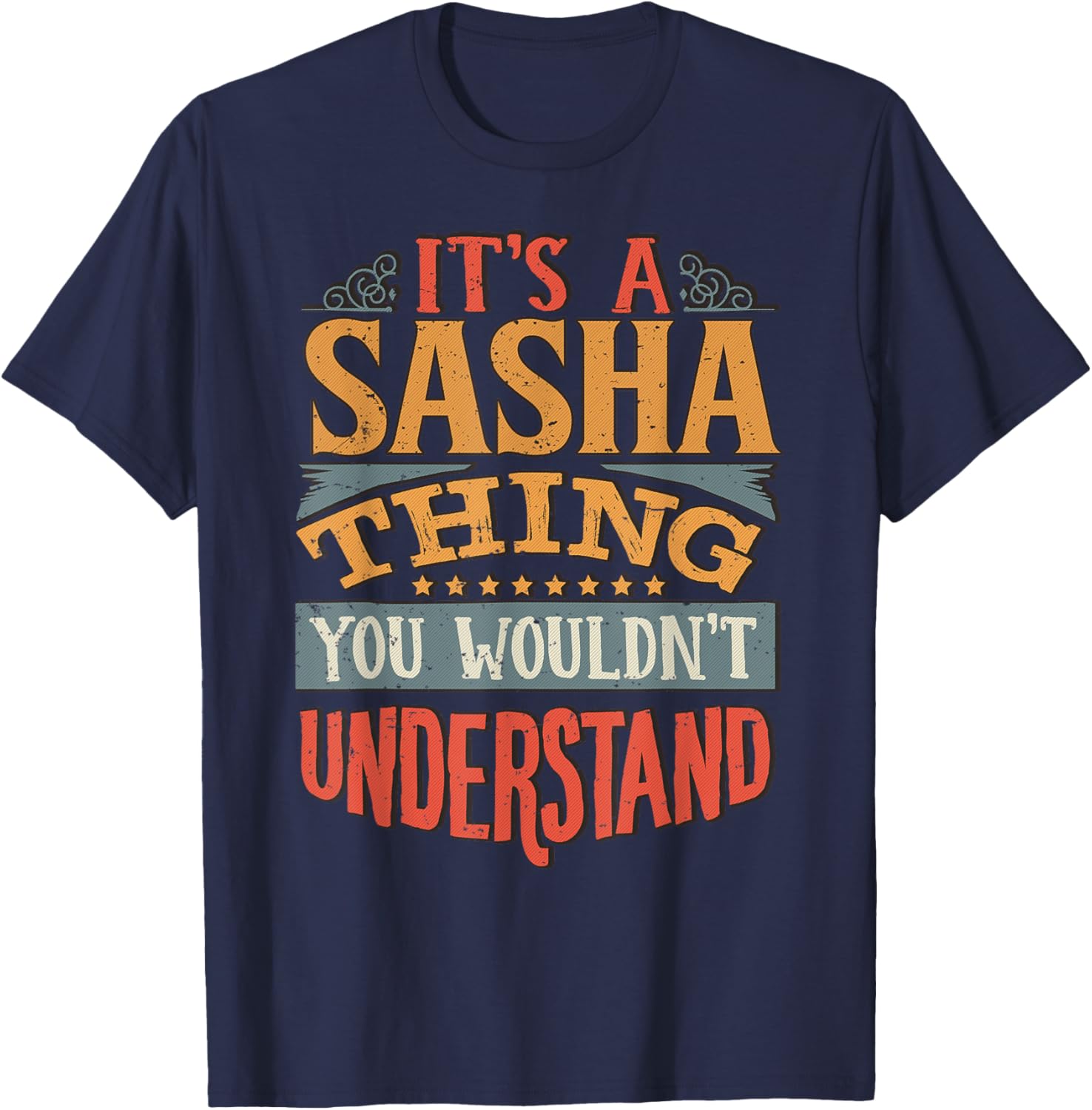 Sasha Name T-Shirt - T-Shirt | Navy