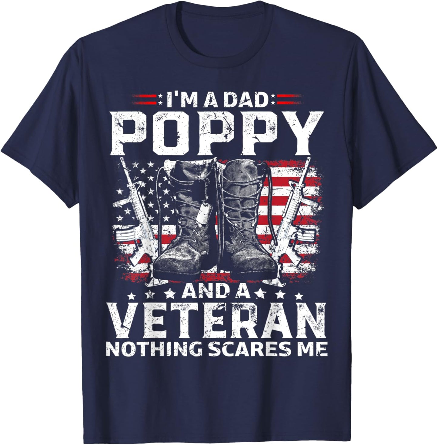 I'm A Dad Poppy Veteran Father's Day T-Shirt - T-Shirt | Navy