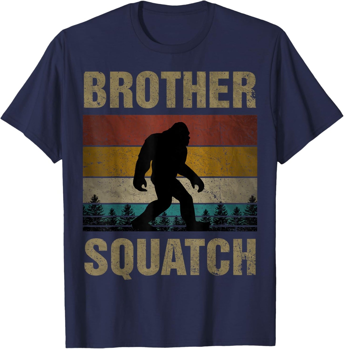 Brother Squatch Bigfoot Brother Sasquatch Yeti Family T-Shirt - T-Shirt | Navy
