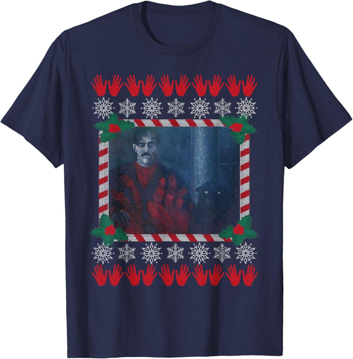 Ugly Christmas Sweater Manos The Hands of Fate Horror Movie T-Shirt - T-Shirt | Navy