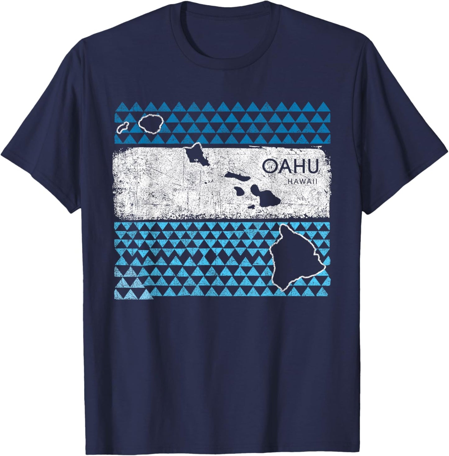 Retro Hawaiian Island Oahu Hawaii Volcano Vacation Souvenir T-Shirt - T-Shirt | Navy