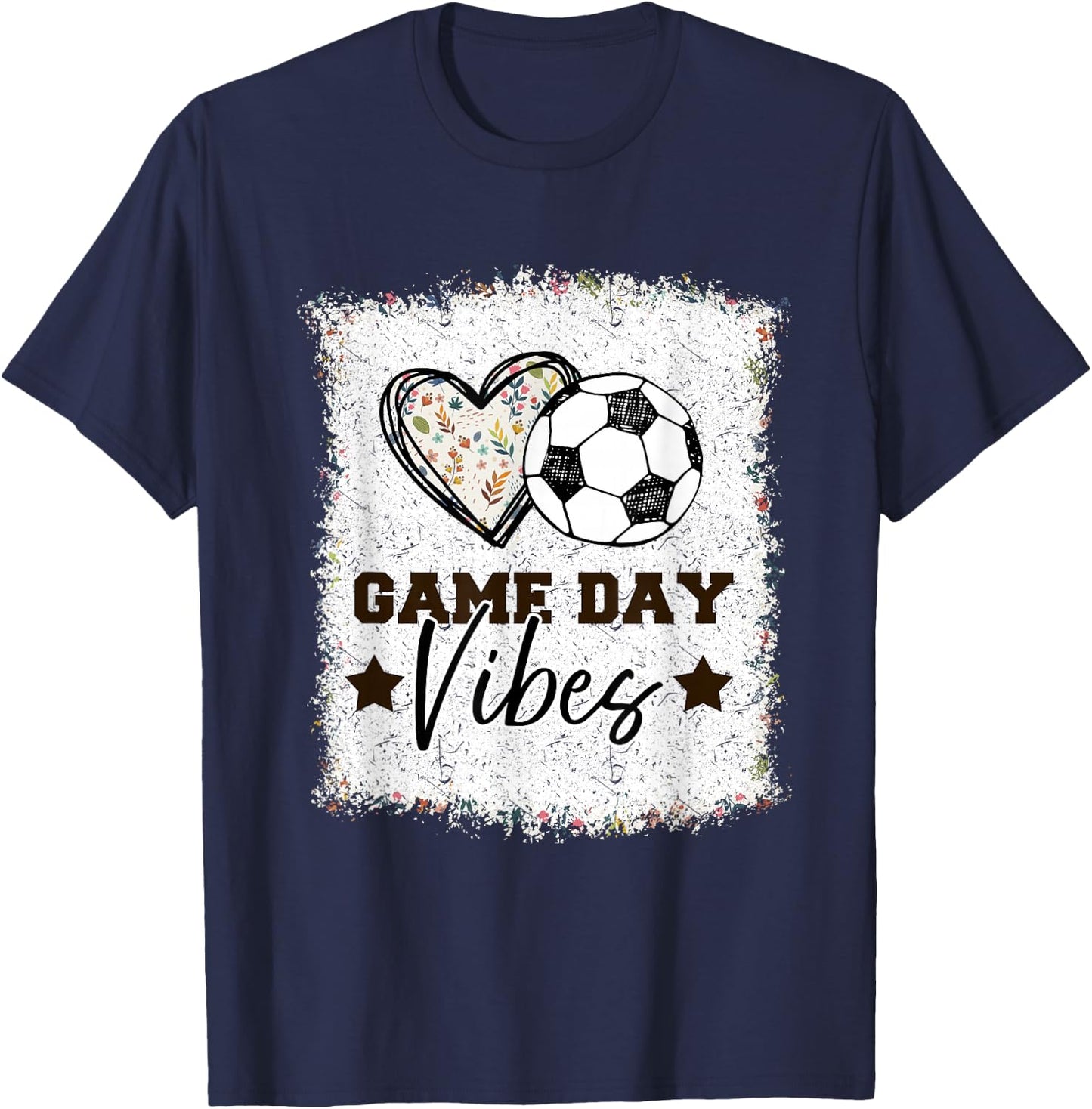 Soccer Shirt Women Soccer Game Day Vibes Girls Soccer T-Shirt - T-Shirt | Navy