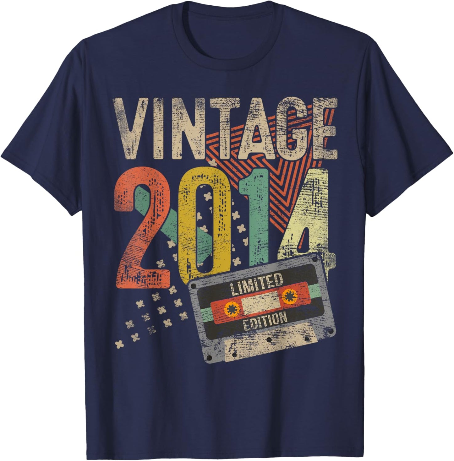 Vintage 2014 11th Birthday Gifts For Boy Girl 11 Year Old T-Shirt - T-Shirt | Navy