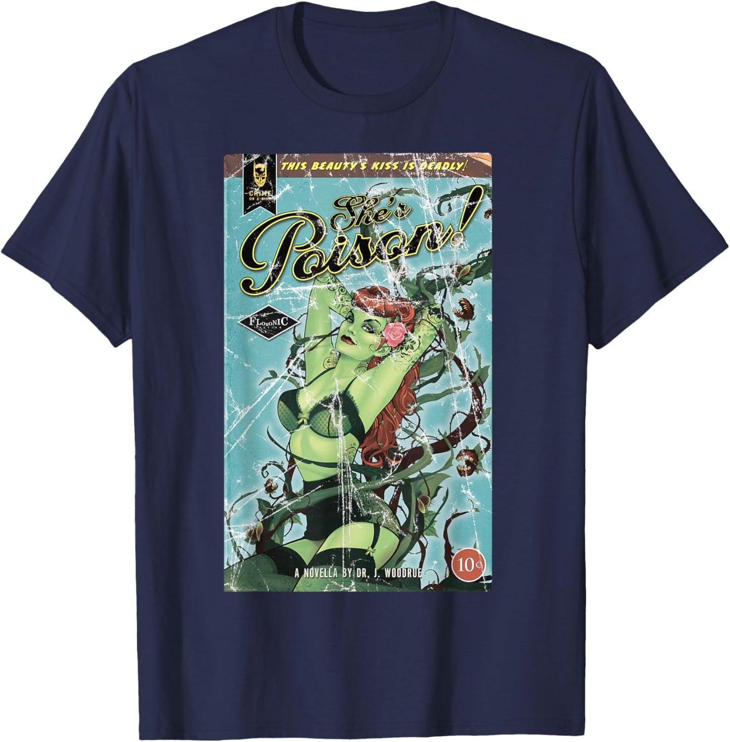 DC Poison Ivy Cover Poison T-Shirt - T-Shirt | Navy