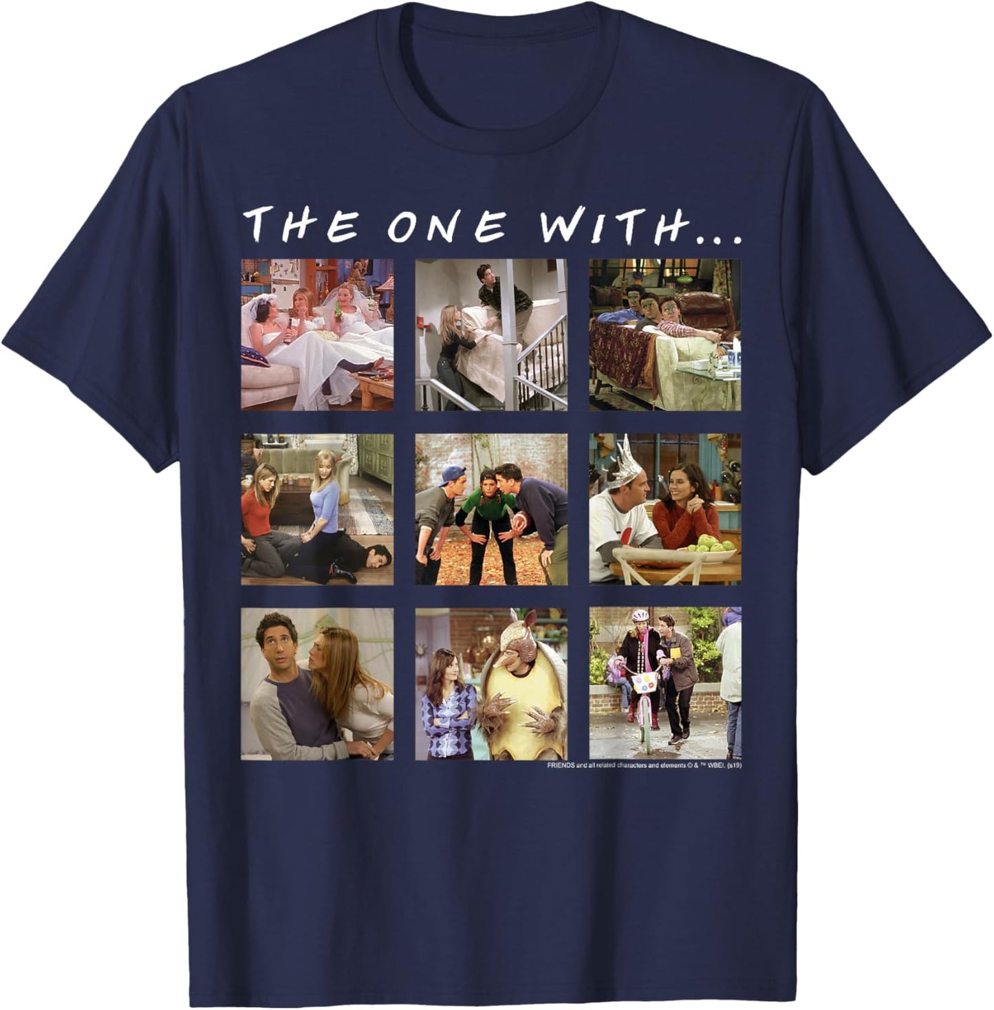 Friends Group Shot The One with Character Panels T-Shirt - T-Shirt | Navy