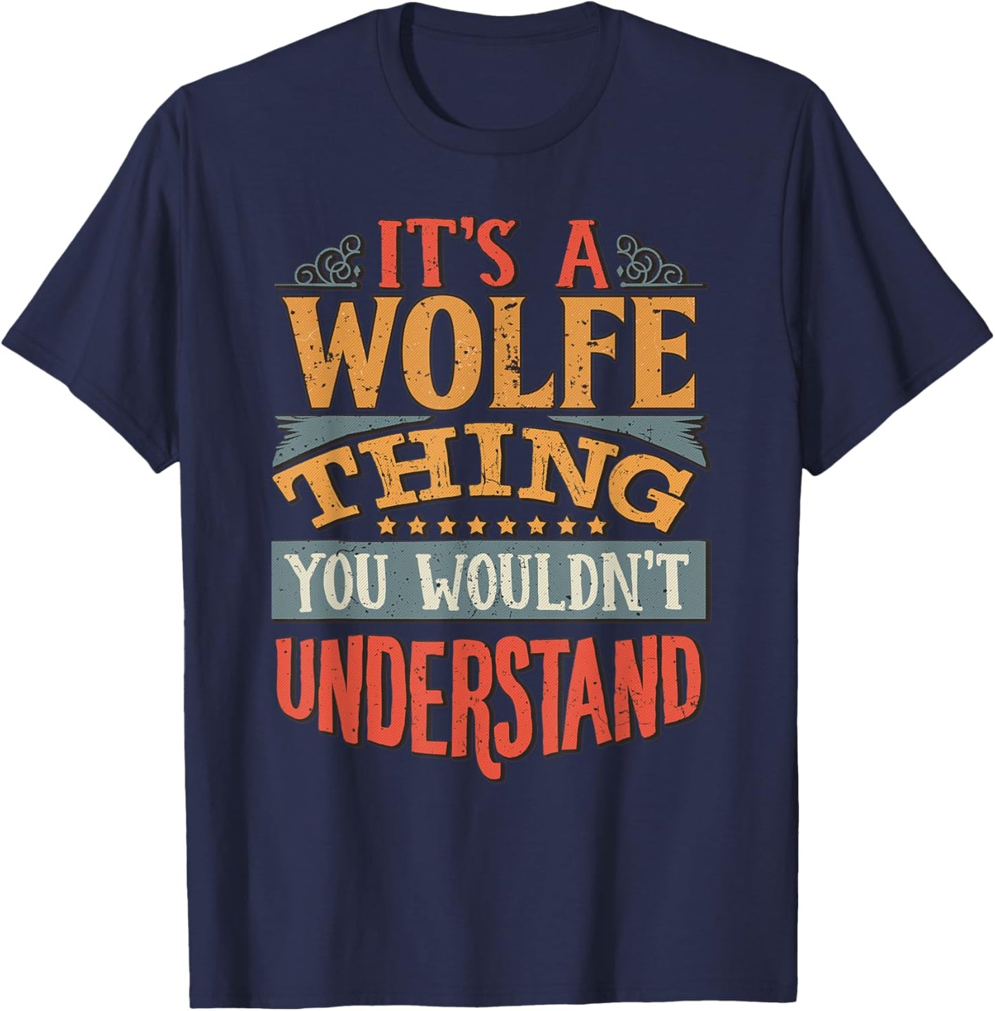Wolfe Name T-Shirt - T-Shirt | Navy