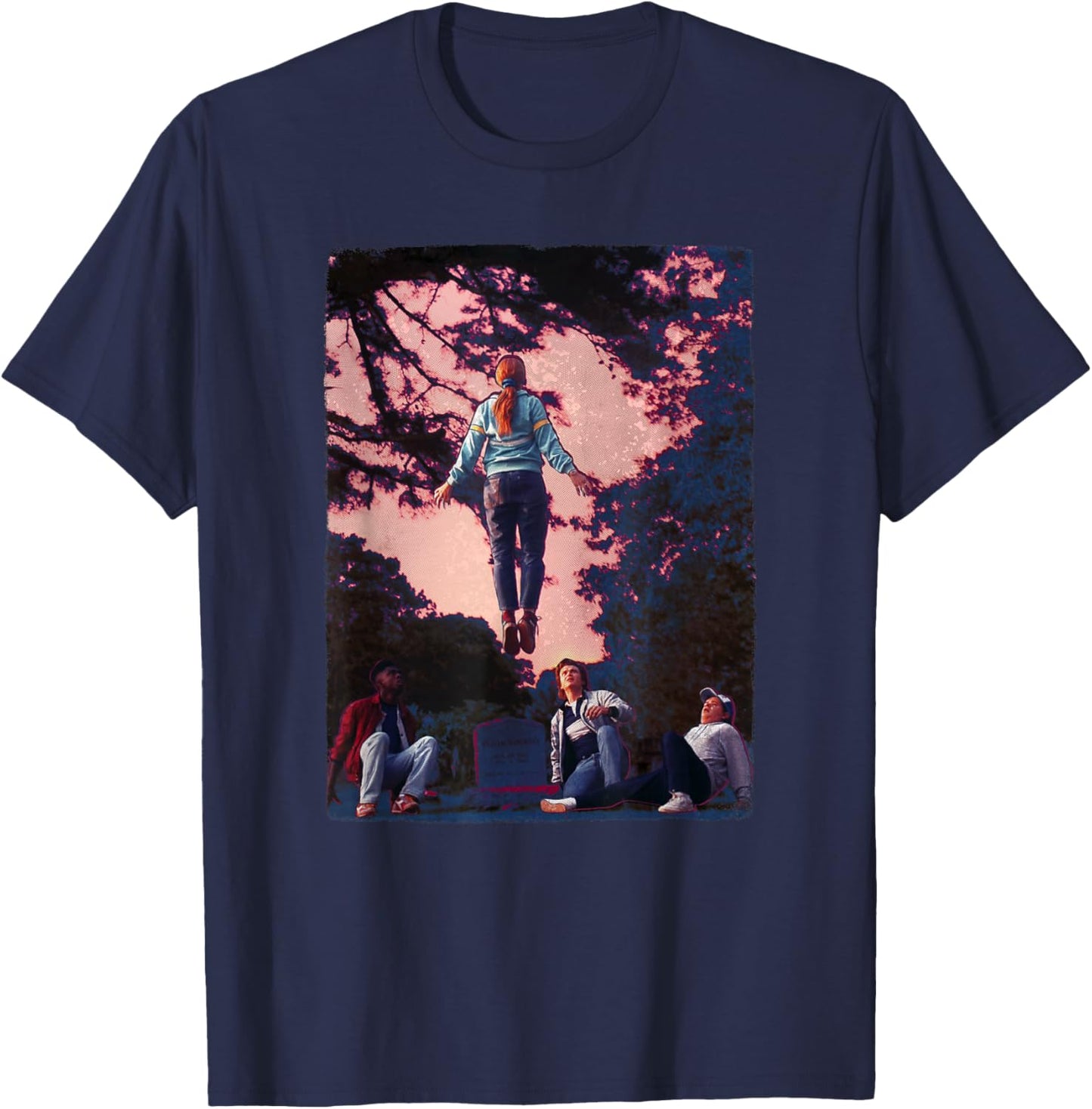 Stranger Things 4 Mad Max Floating Poster T-Shirt - T-Shirt | Navy