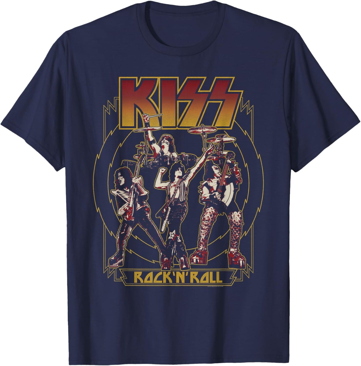 KISS - Heaven's On Fire T-Shirt - T-Shirt | Navy