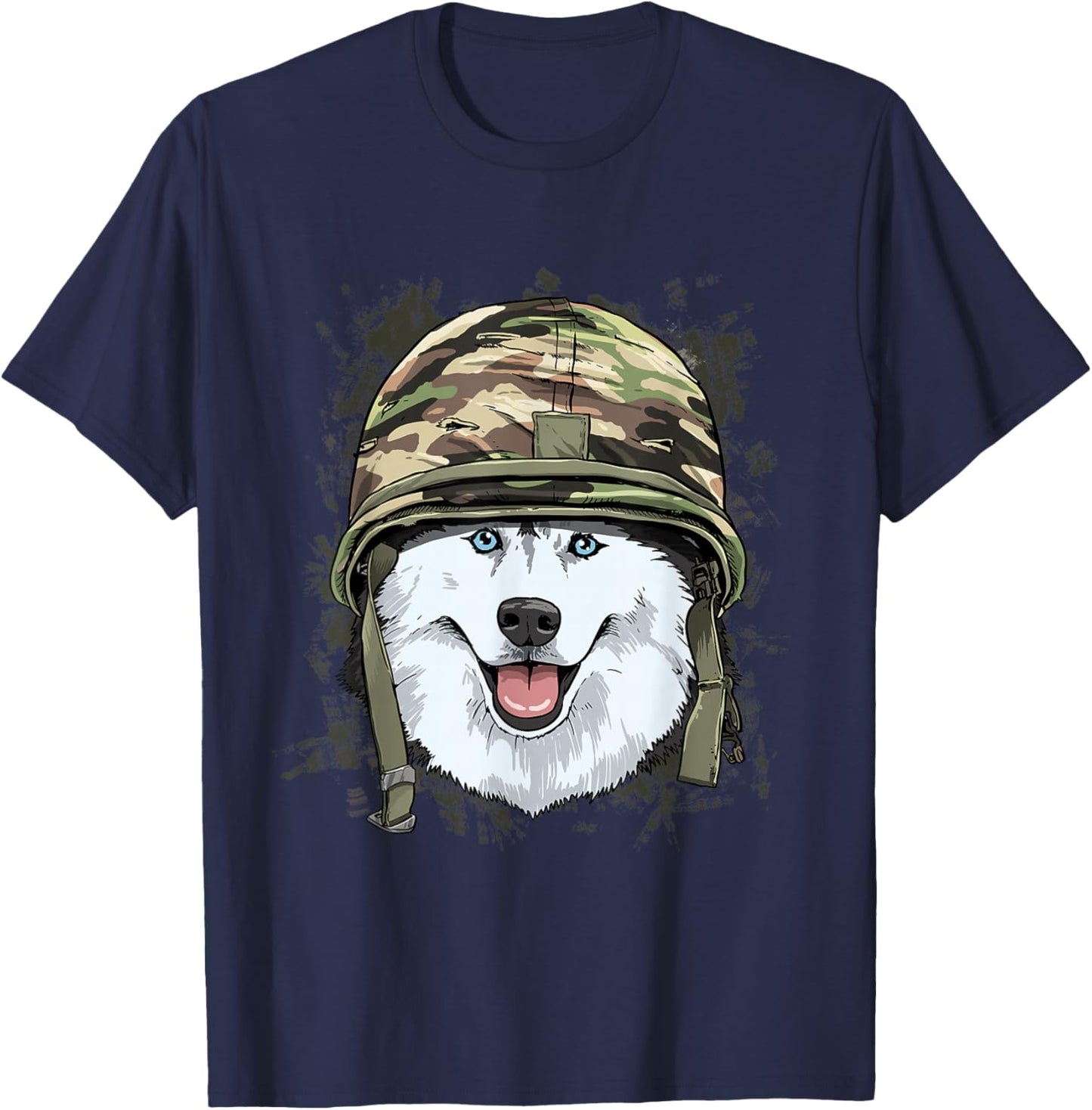 Siberian Husky Soldier Veteran Dog - Army Dog Lover T-Shirt - T-Shirt | Navy