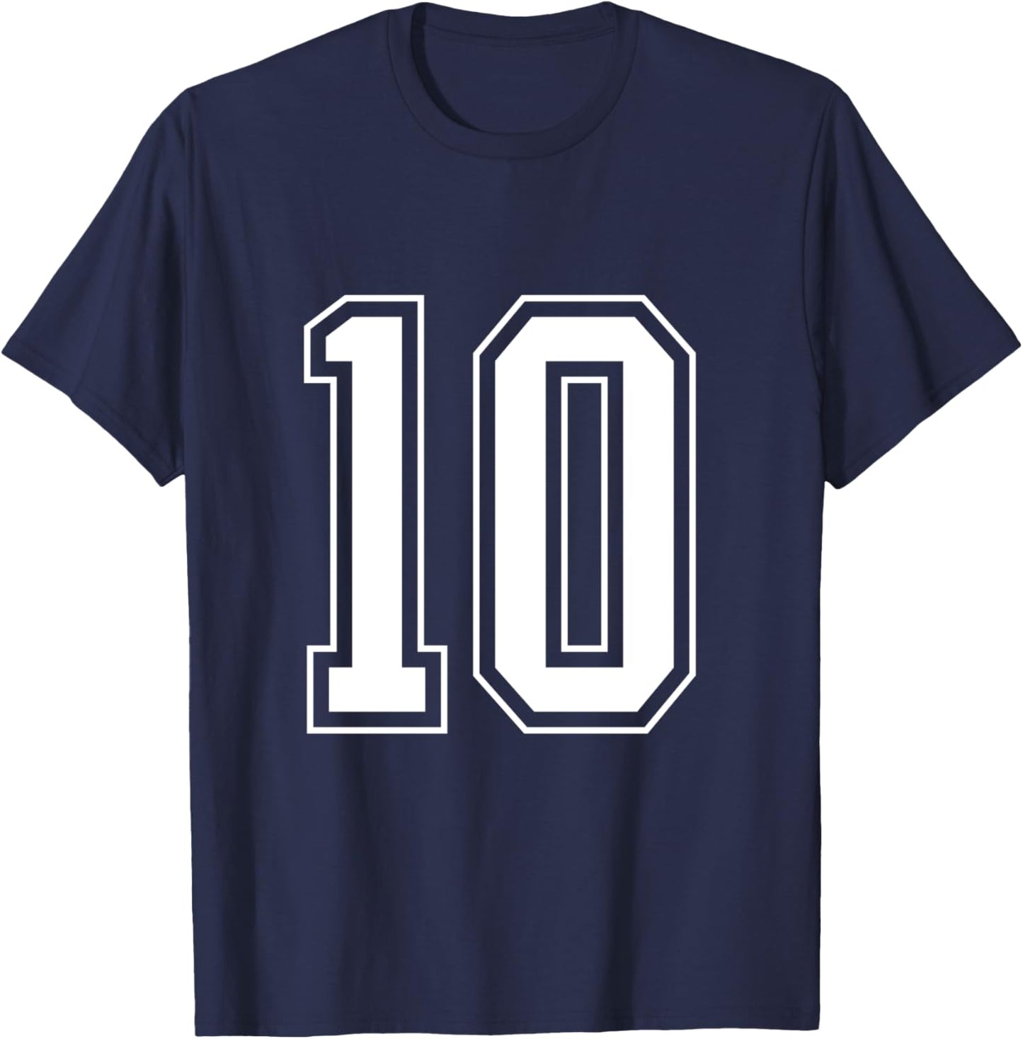Varsity Jersey Number 10 T-Shirt - T-Shirt | Navy