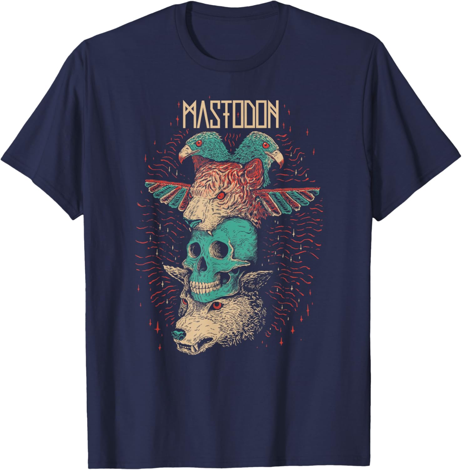 Mastodon - Logo Totem T-Shirt - T-Shirt | Navy