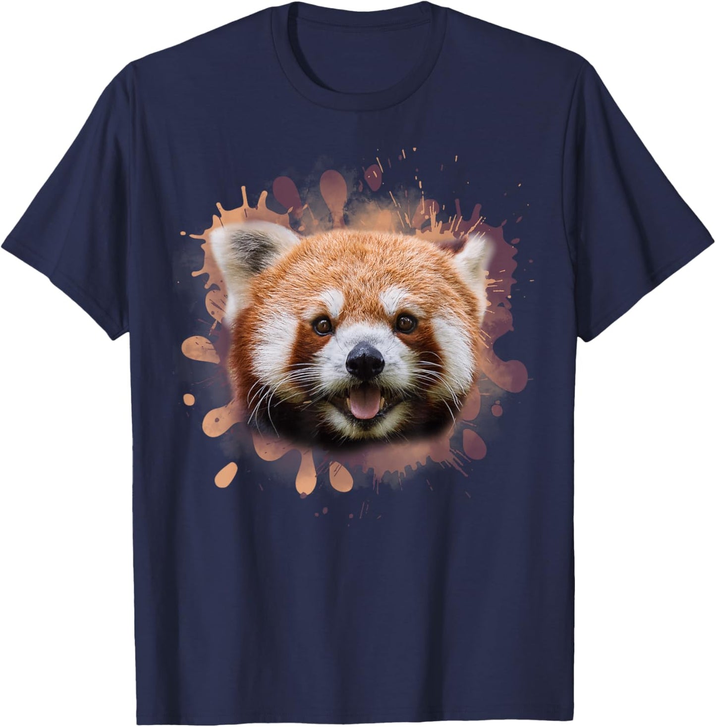 Red panda cat bear illustration T-Shirt - T-Shirt | Navy