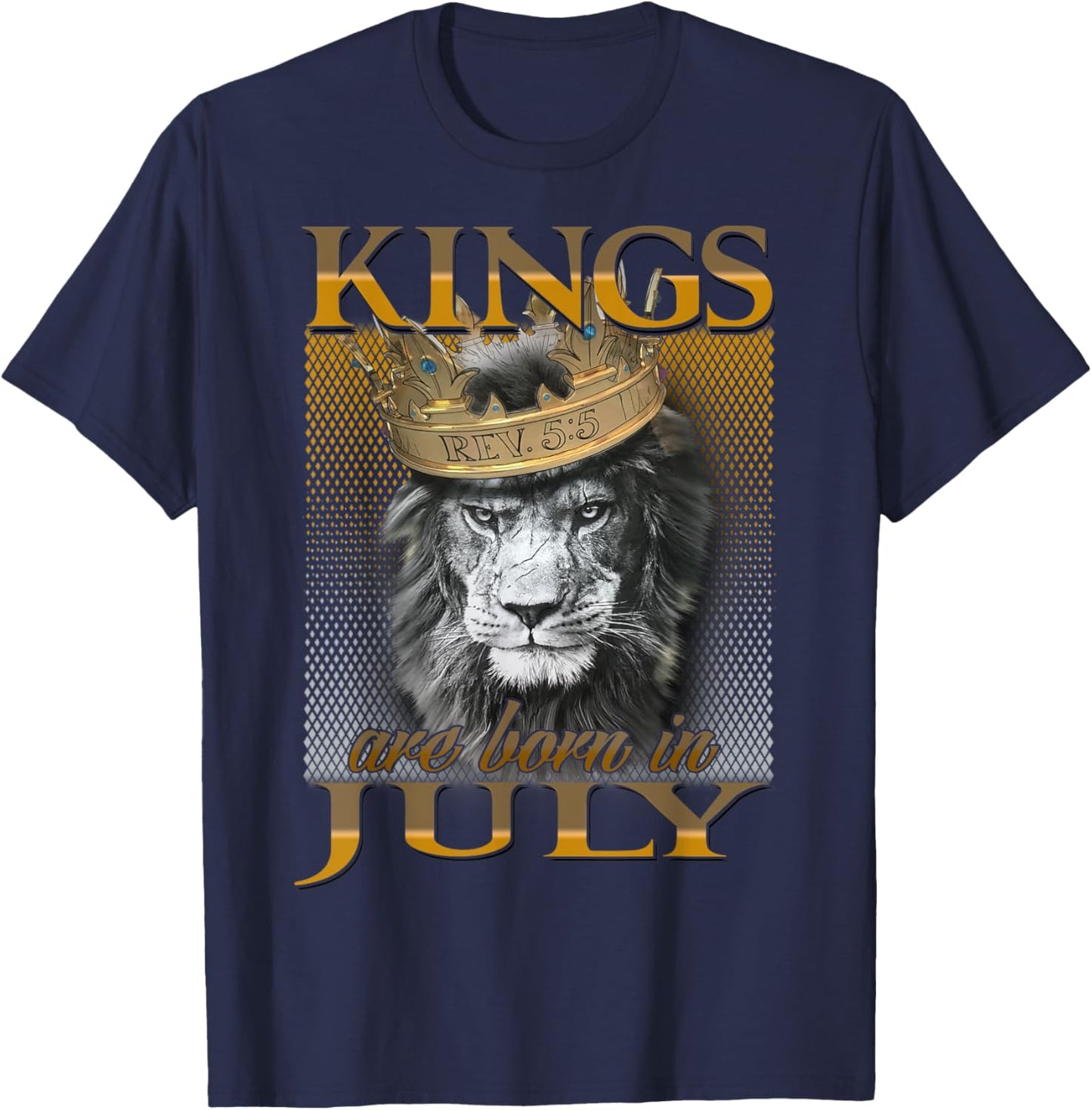 Kings are born in July, King Man , July T-Shirt - T-Shirt | Navy