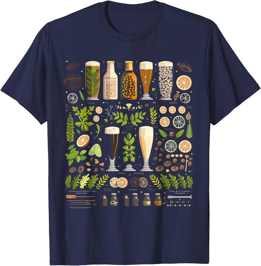 Craft Beer Infographic T-Shirt - T-Shirt | Navy