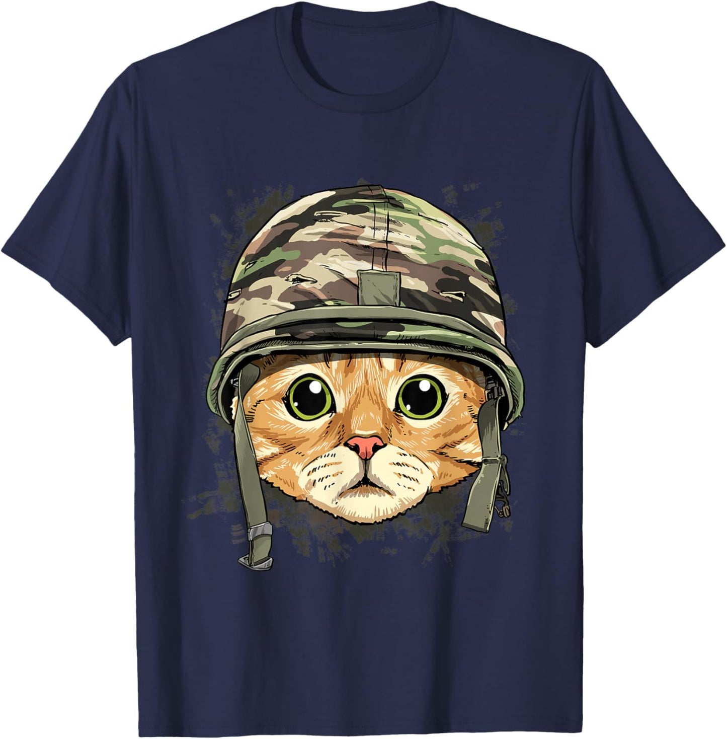 Cat Soldier Veteran Army Cat Kitten Lover T-Shirt - T-Shirt | Navy