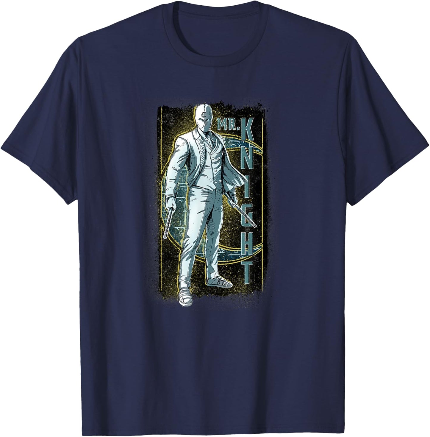 Marvel Moon Knight Mr. Knight Batons and Crescent Moon T-Shirt - T-Shirt | Navy