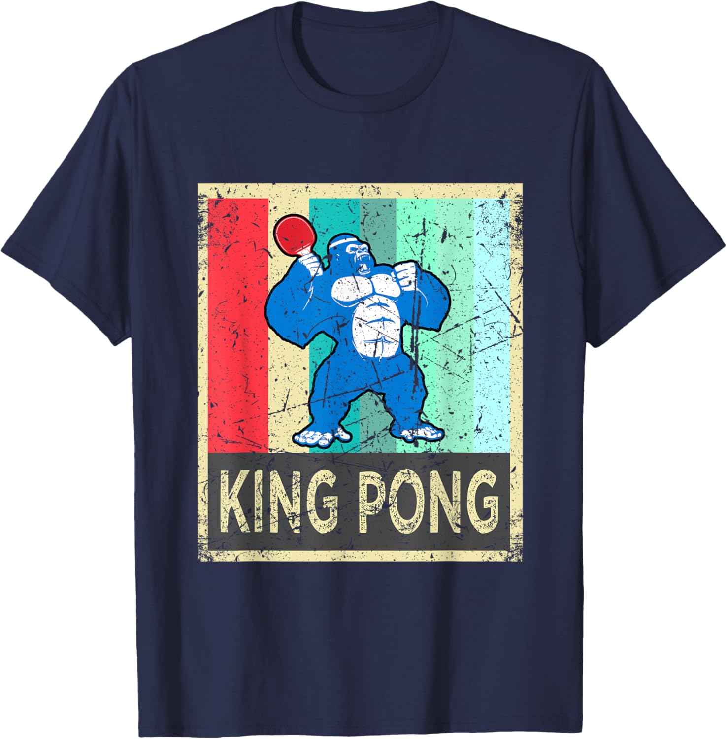 King Pong Shirt Ping Pong Gear Clothes Women Kids T-Shirt - T-Shirt | Navy