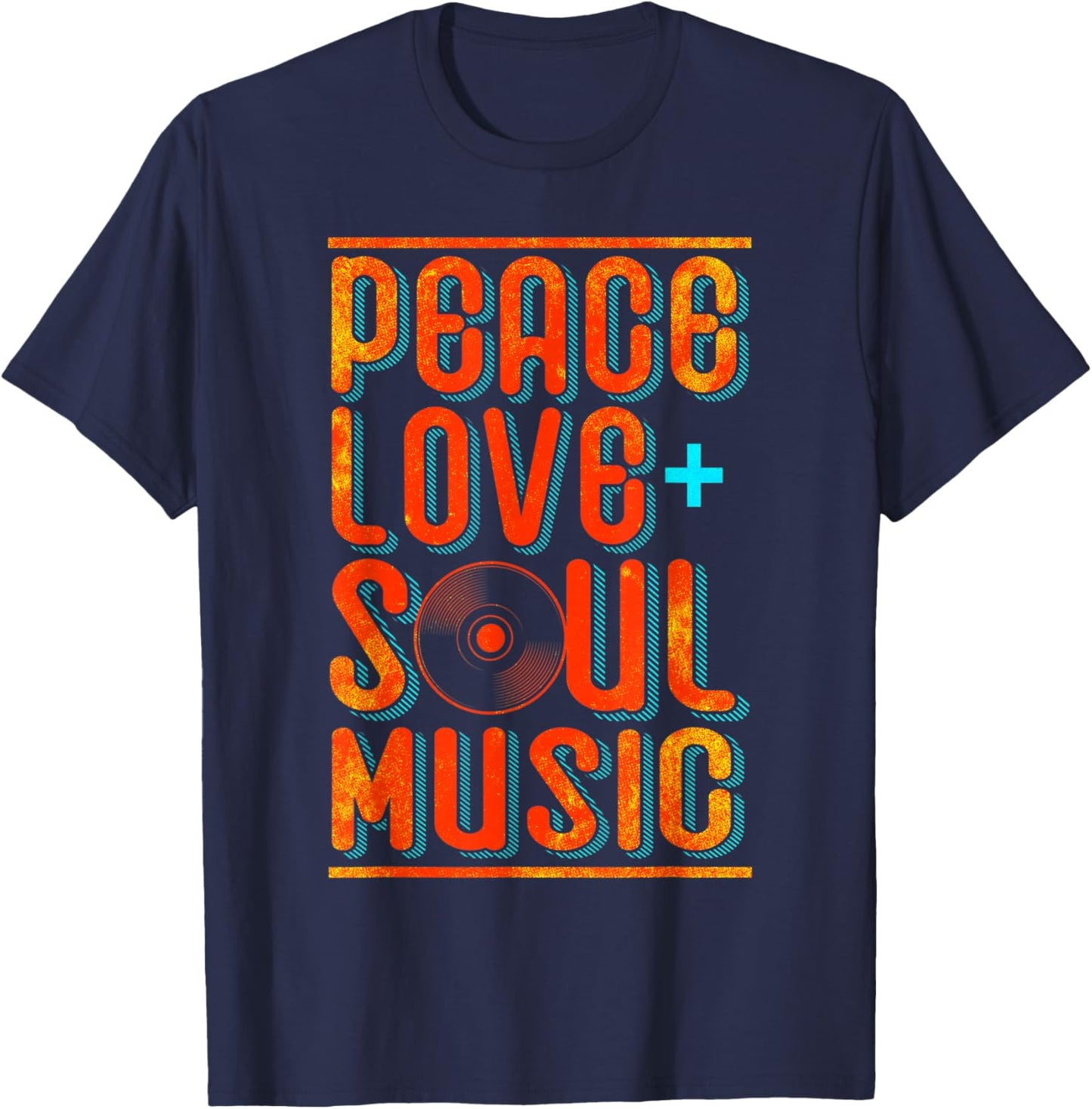 Peace Love + Soul Music T-Shirt - T-Shirt | Navy