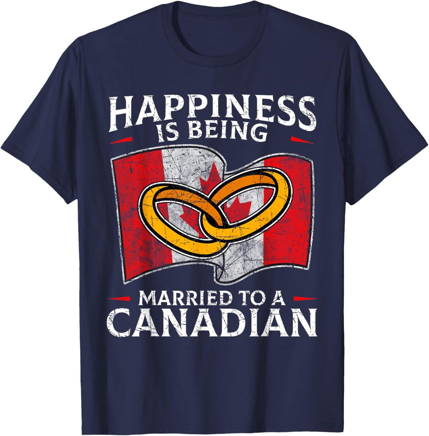 Canada Marriage Canadian Married Flag Wedded Culture Flag T-Shirt - T-Shirt | Navy
