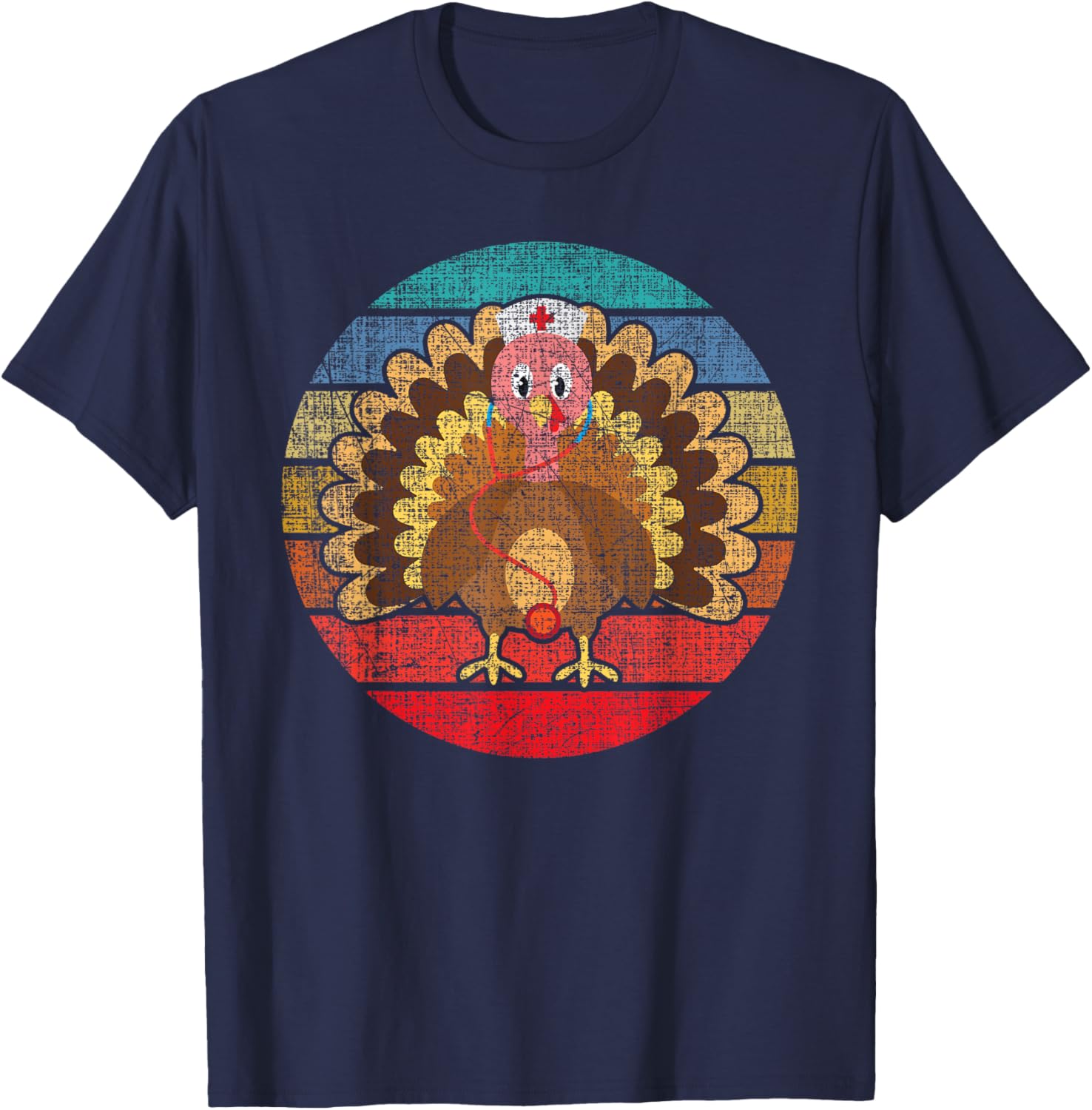 Turkey Thanksgiving Registered Nurse Nursing RN Healthcare T-Shirt - T-Shirt | Navy