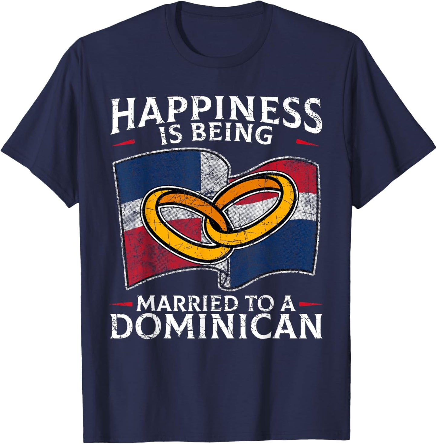 Dominican Republic Marriage Dominican Heritage Married T-Shirt - T-Shirt | Navy