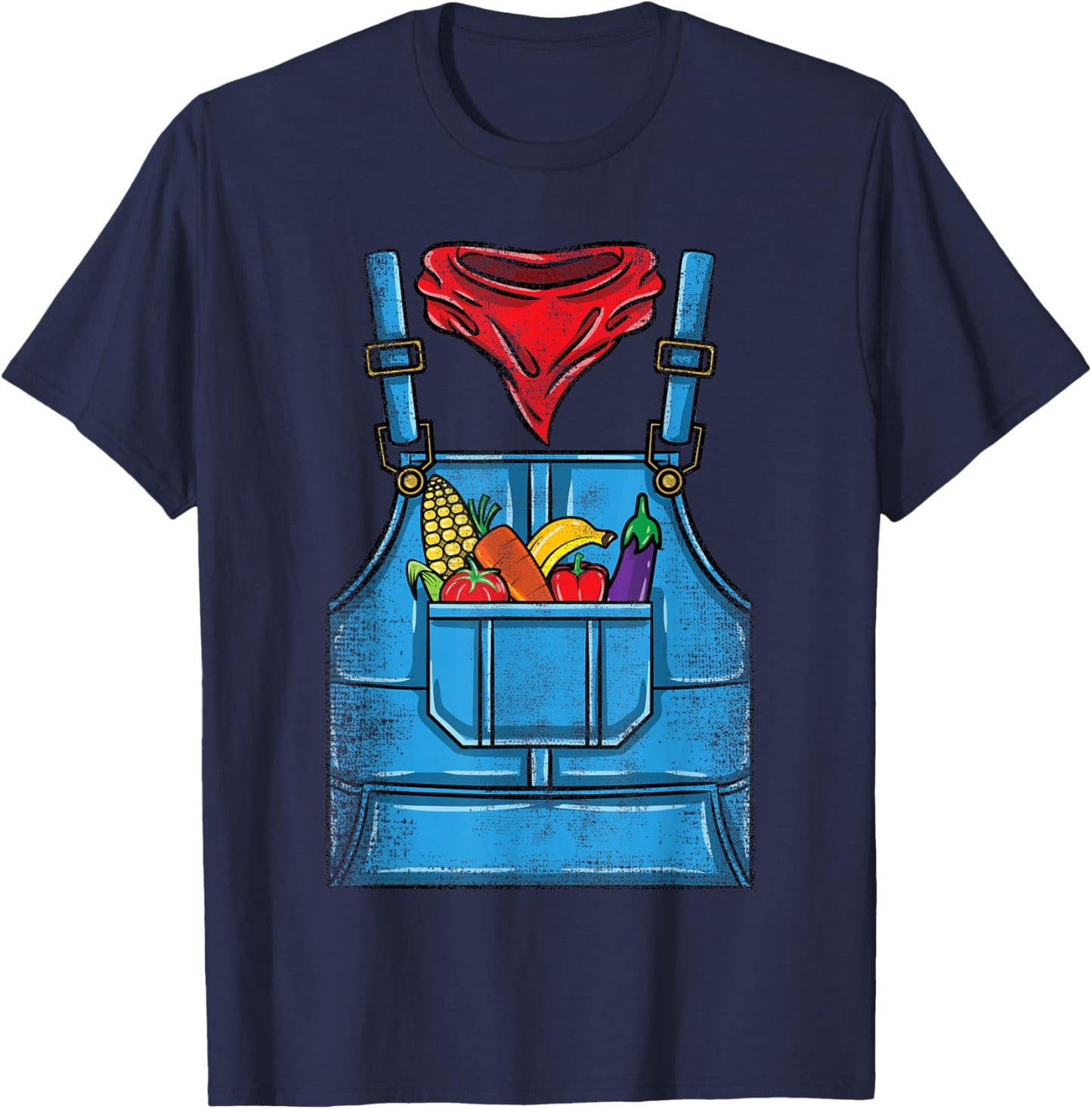 Farmer Costume Halloween T-Shirt - T-Shirt | Navy