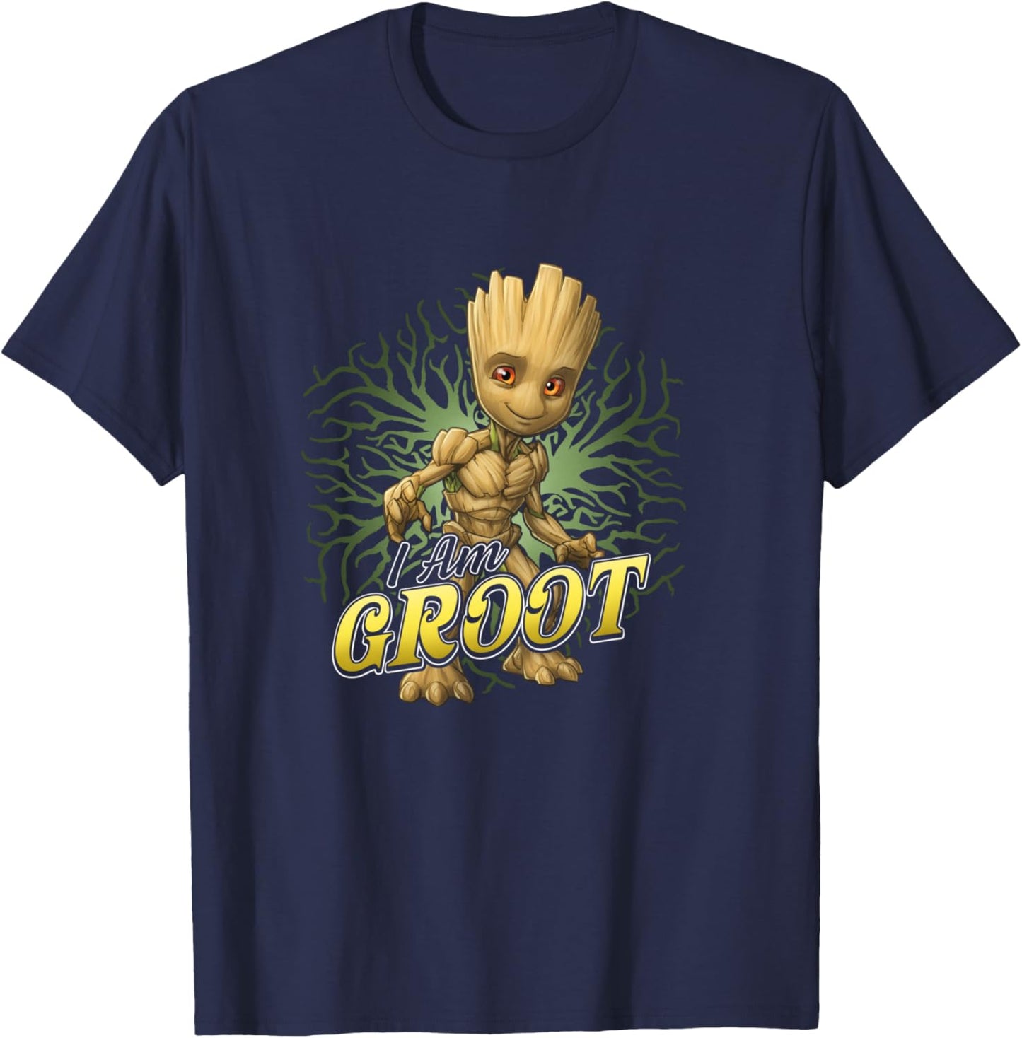 Marvel Guardians Of The Galaxy I Am Baby Groot Roots Poster T-Shirt - T-Shirt | Navy