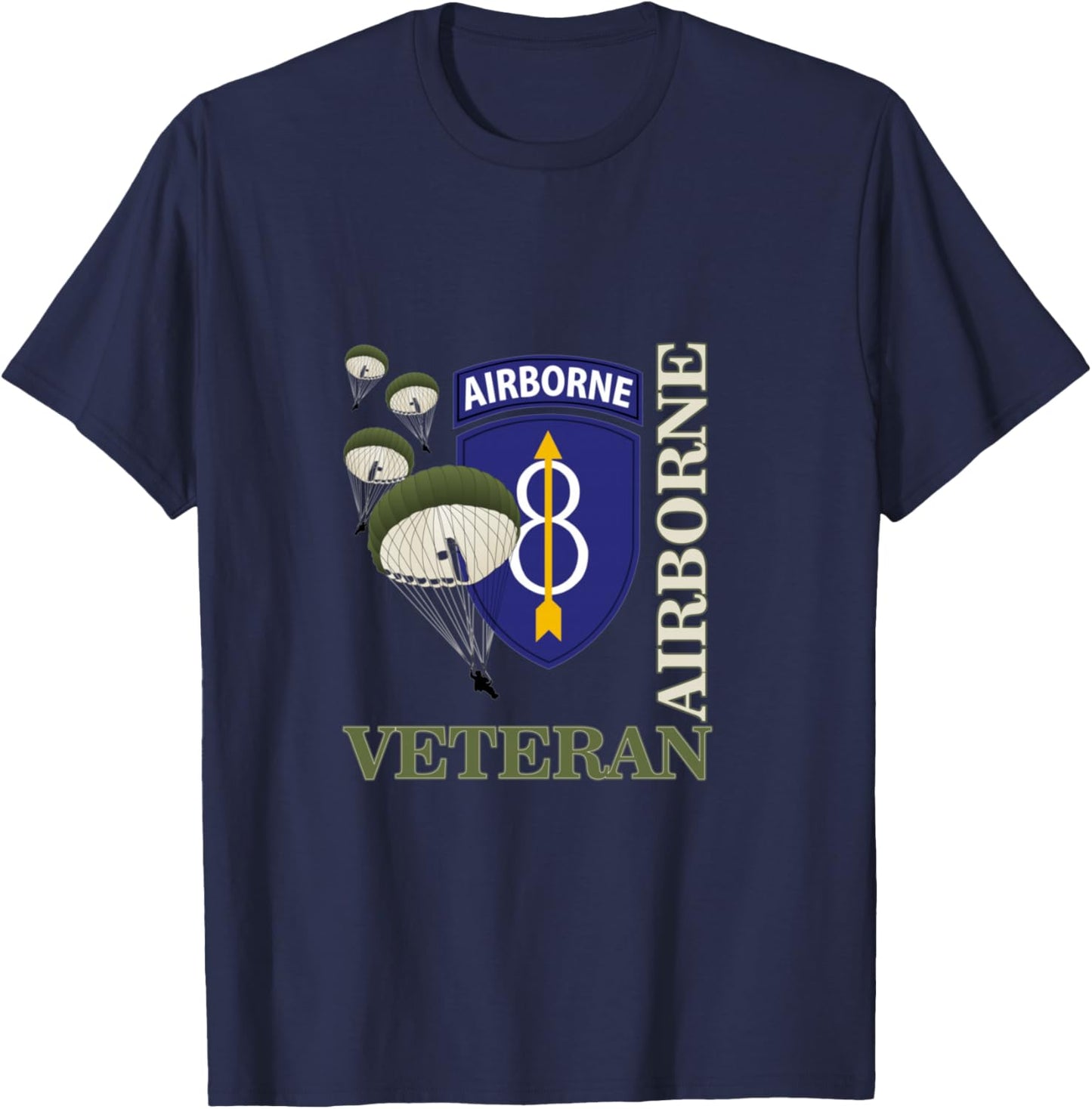 8th Airborne Division Veteran Paratrooper Veterans Day Xmas T-Shirt - T-Shirt | Navy