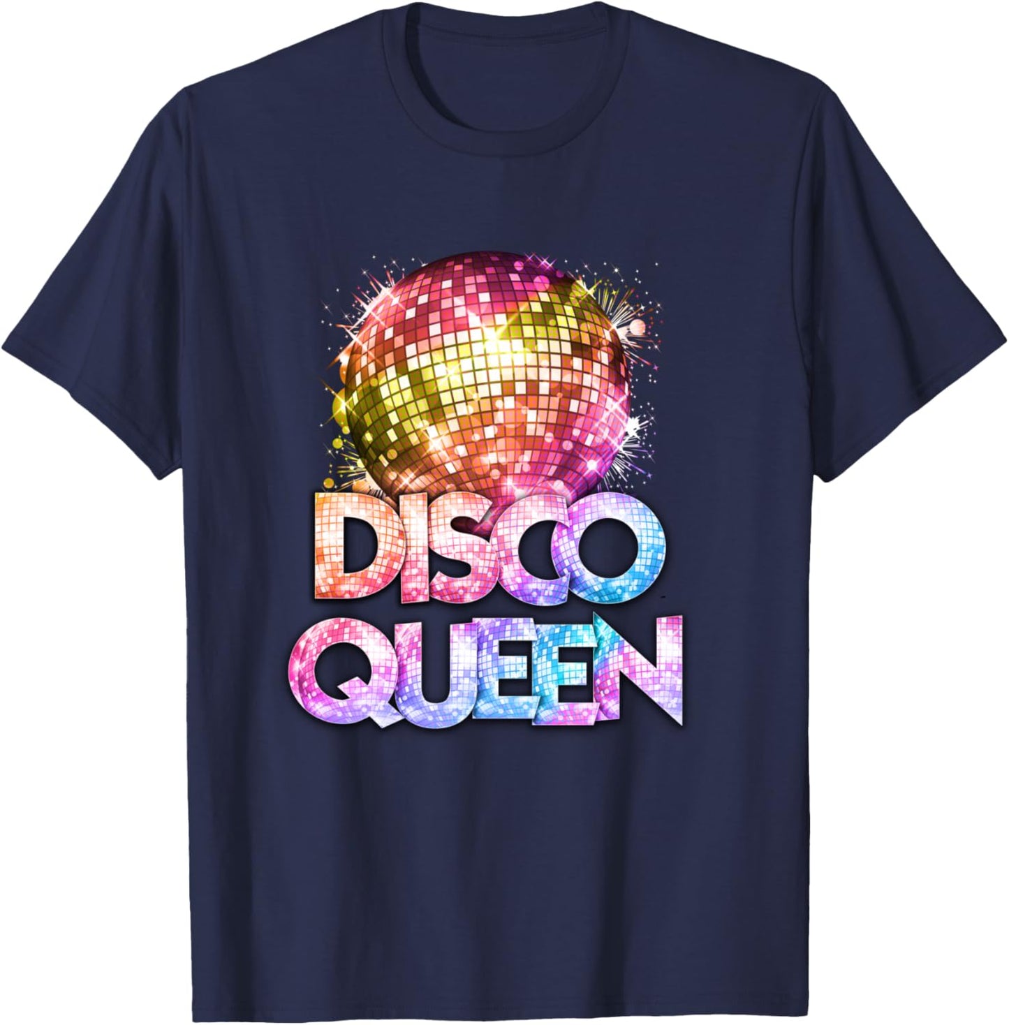 Disco Queen - 70's Disco Themed Vintage Seventies Costume T-Shirt - T-Shirt | Navy