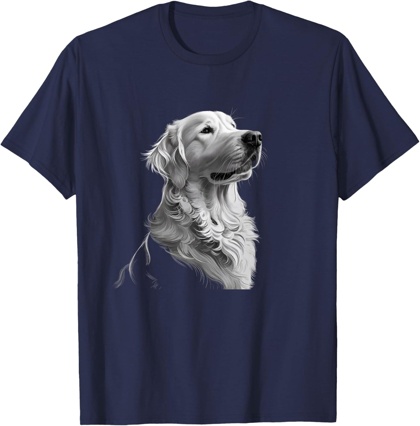 White English Cream Golden Retriever Dog Men Kids T-Shirt - T-Shirt | Navy
