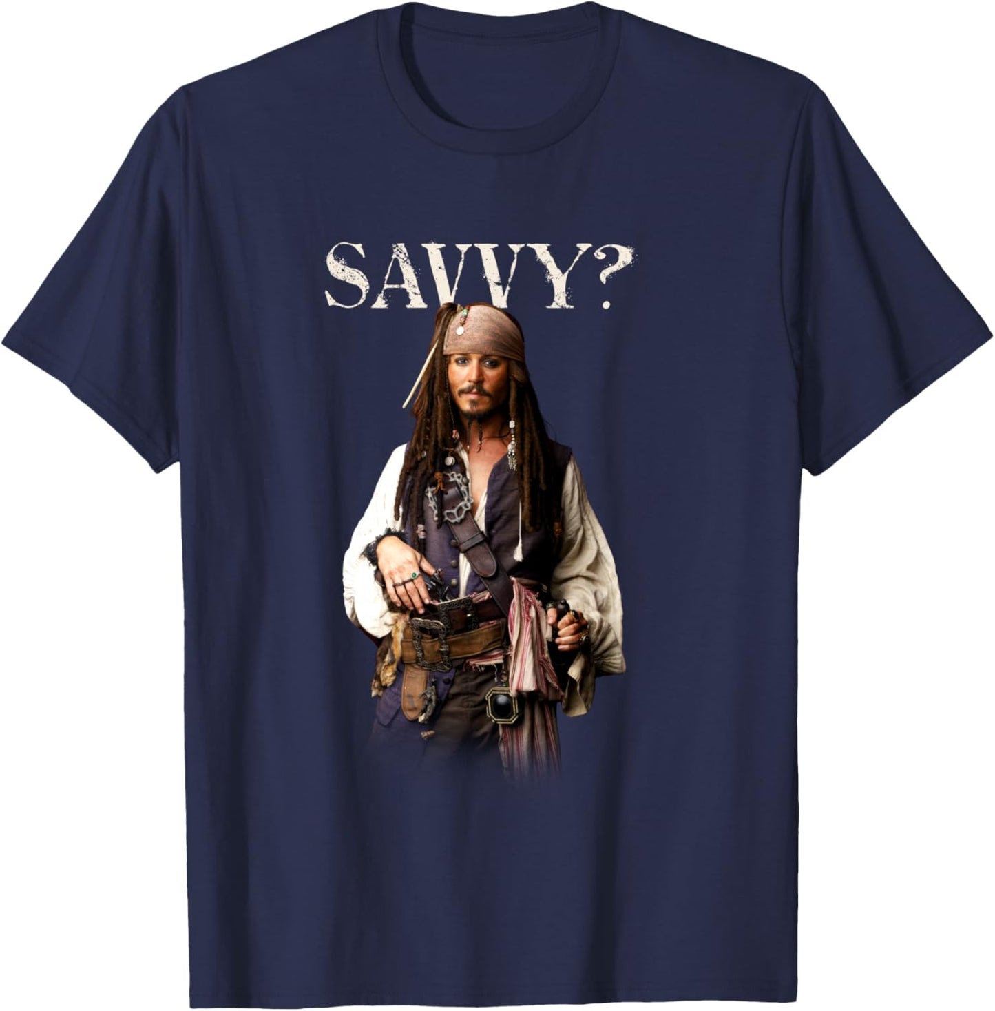 Disney Pirates of the Caribbean Captain Jack Savvy? T-Shirt - T-Shirt | Navy