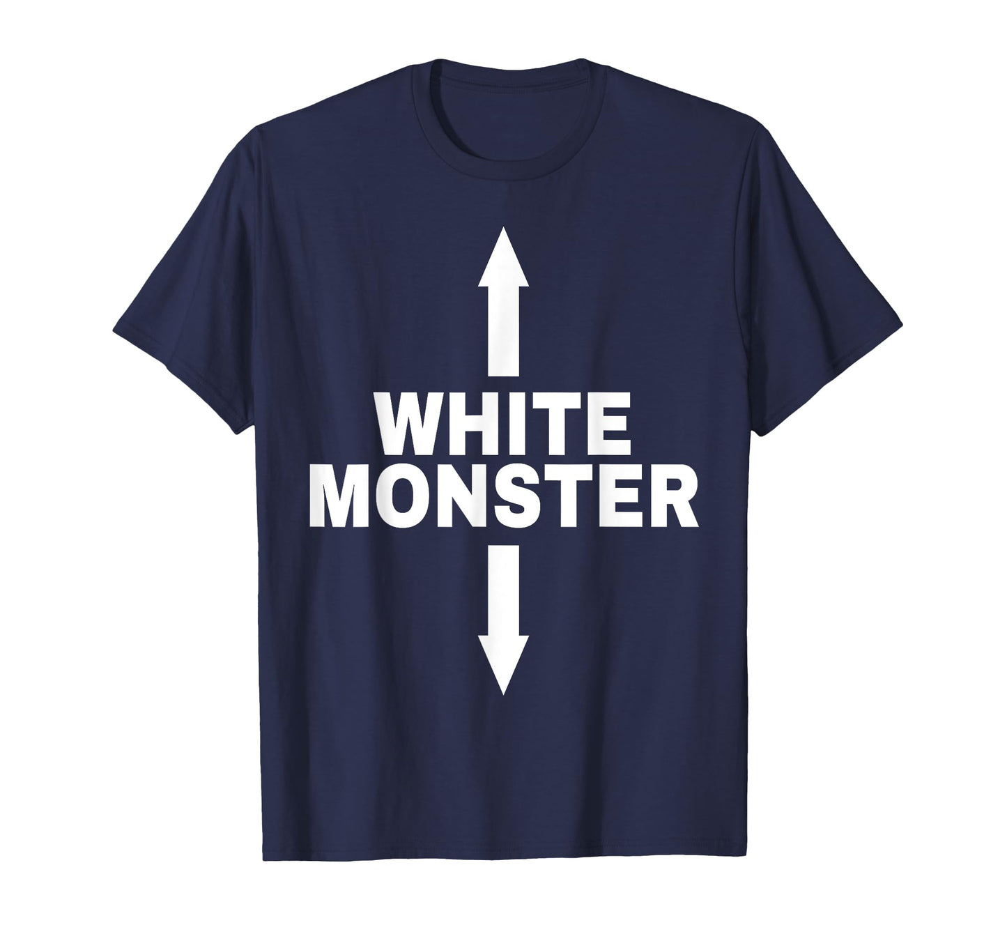 White Monster with Up and Down Arrows T-Shirt