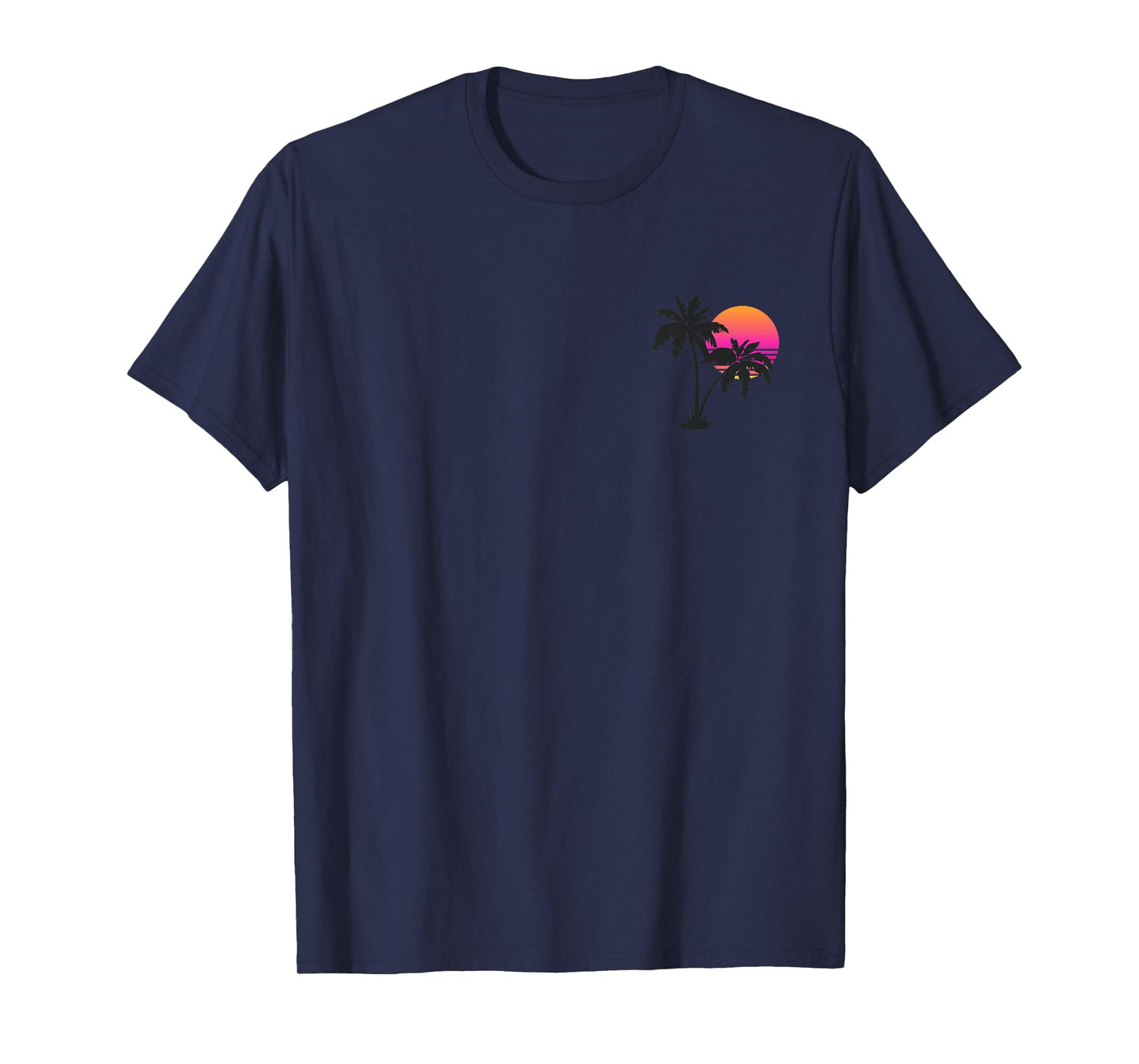 Tropical Retro Style Vintage Sunset Beach Palm Tree Mens T-Shirt