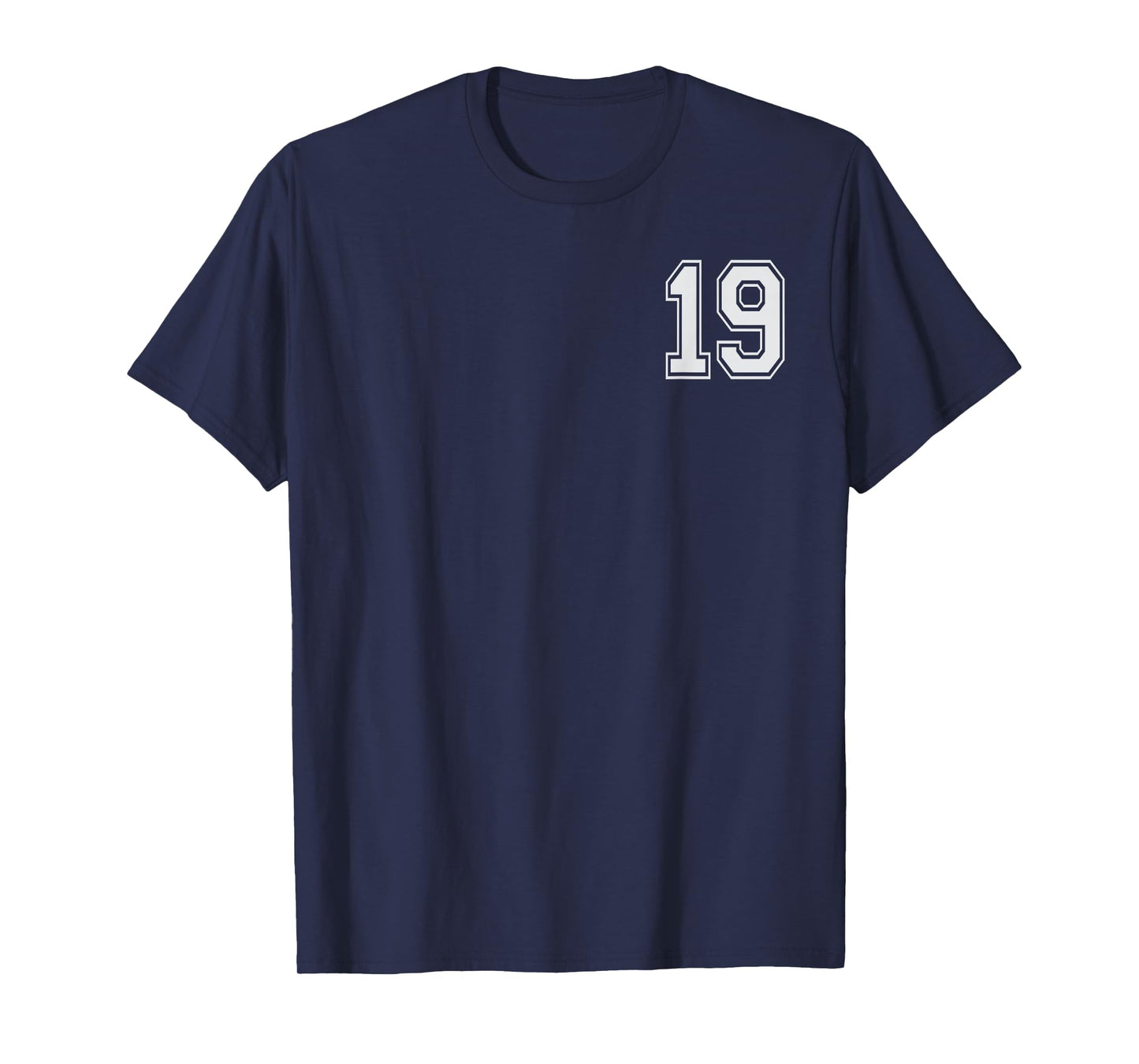 #19 Numbered Team Jerseys Shirt Big # on back Youth or Adult T-Shirt