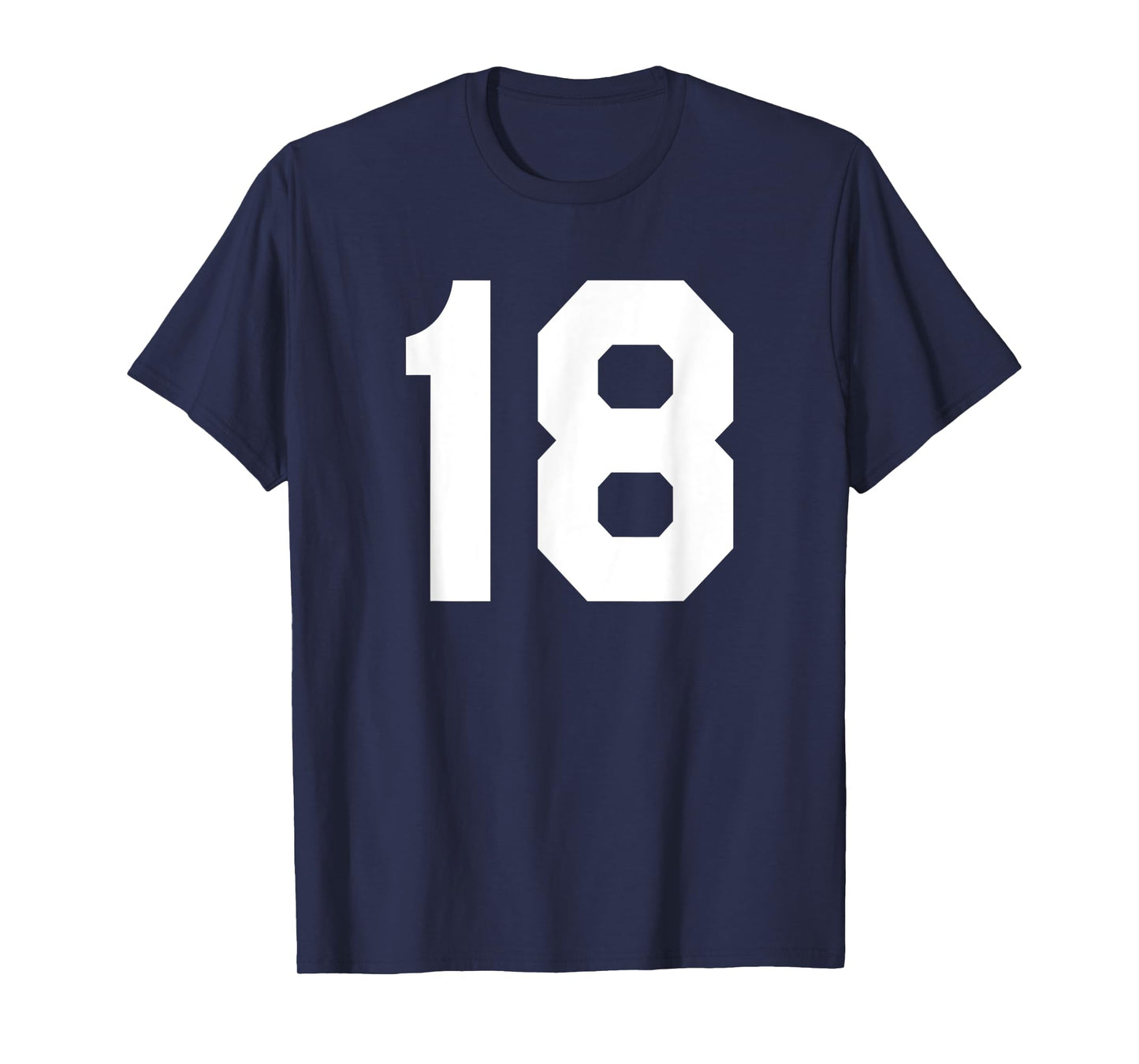Number 18 Sports Jersey Front and Back Team Player T-Shirt